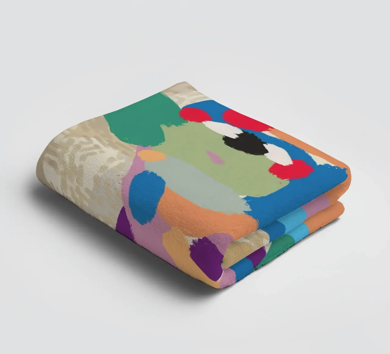 Ritratto a macchie di colore 02 asciugamano da bagno da Little Dean