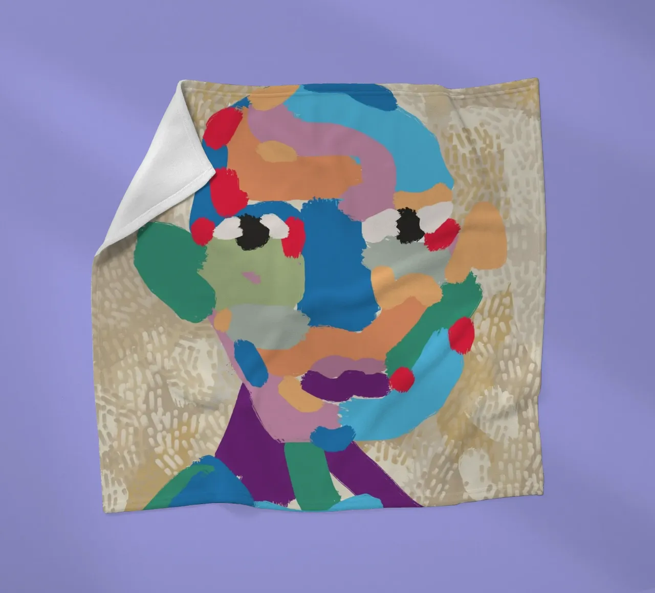 Ritratto a macchie di colore 02 coperta in pile da Little Dean