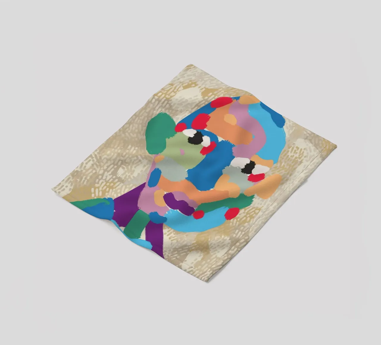 Ritratto a macchie di colore 02 coperta in pile da Little Dean