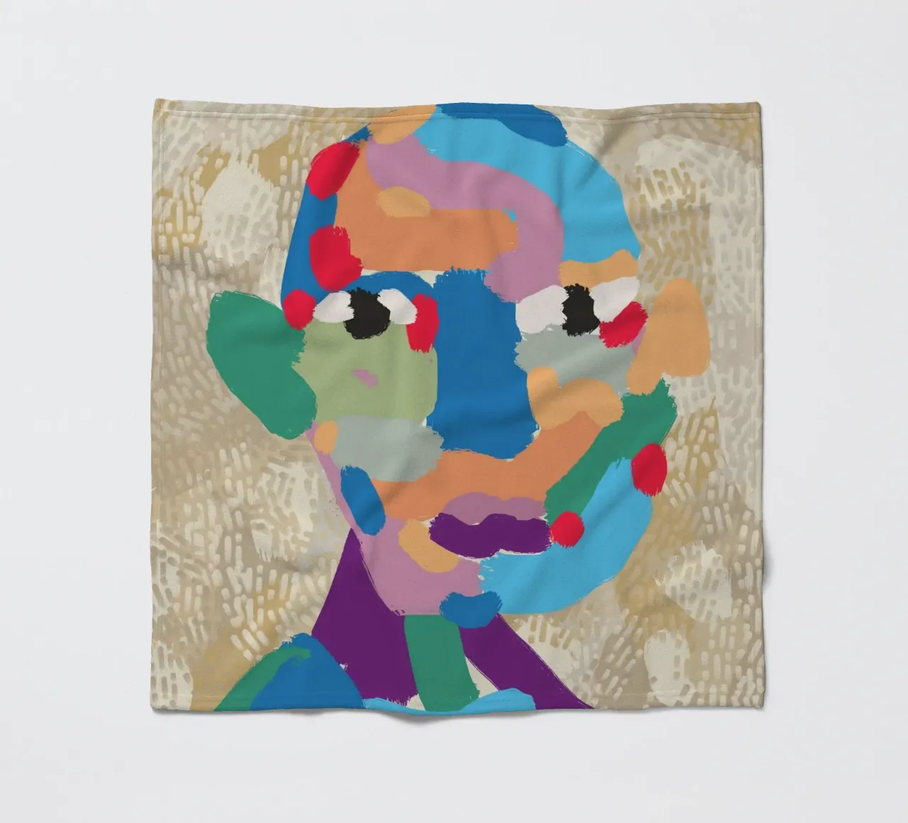 Ritratto a macchie di colore 02 coperta in pile da Little Dean