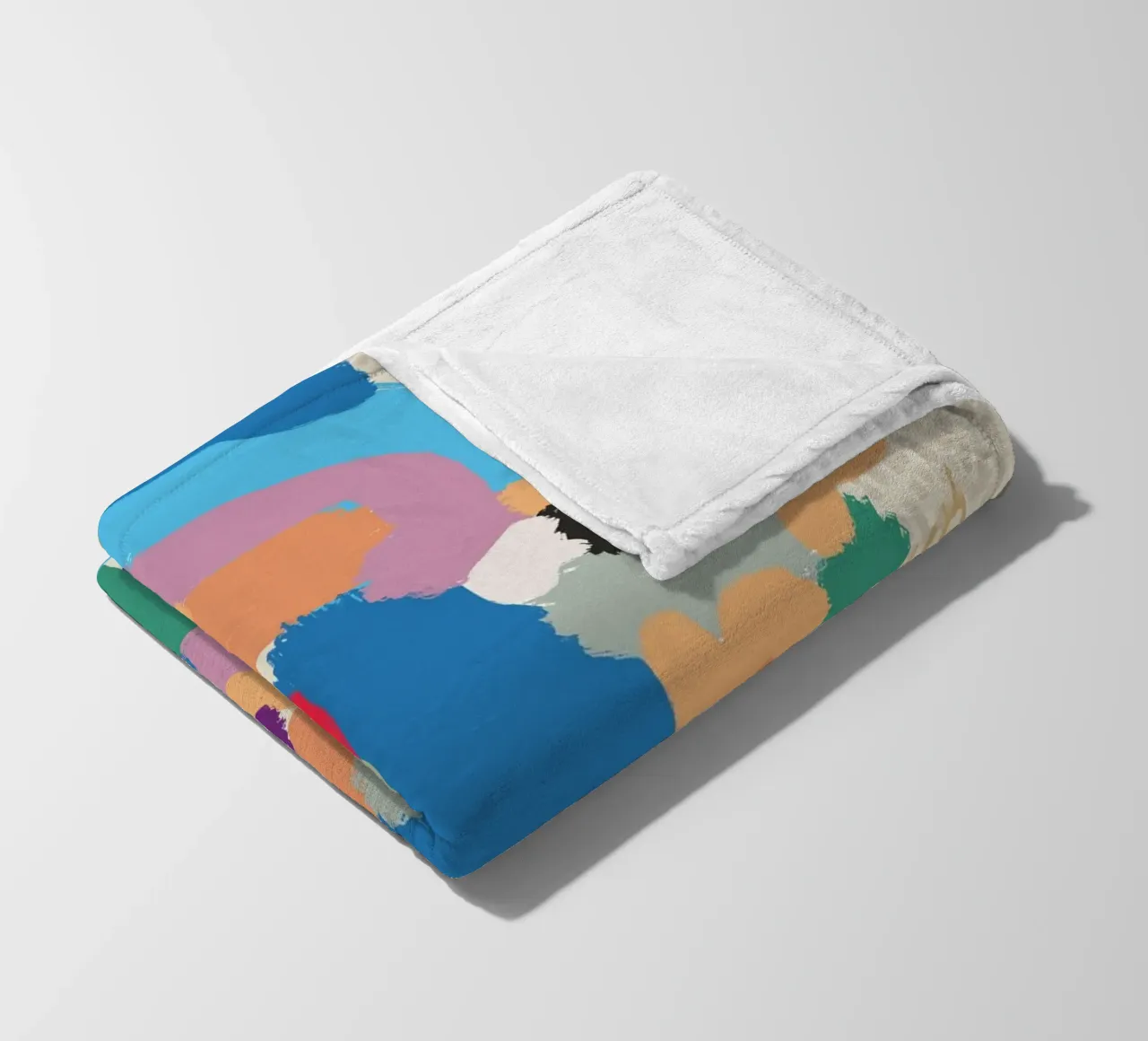 Ritratto a macchie di colore 02 coperta in pile da Little Dean