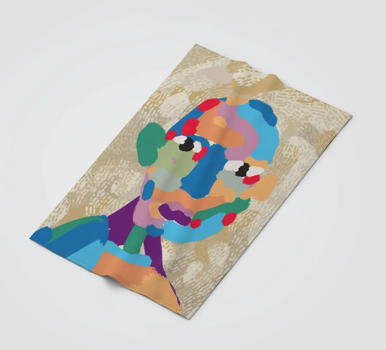 Ritratto a macchie di colore 02 coperta in pile da Little Dean