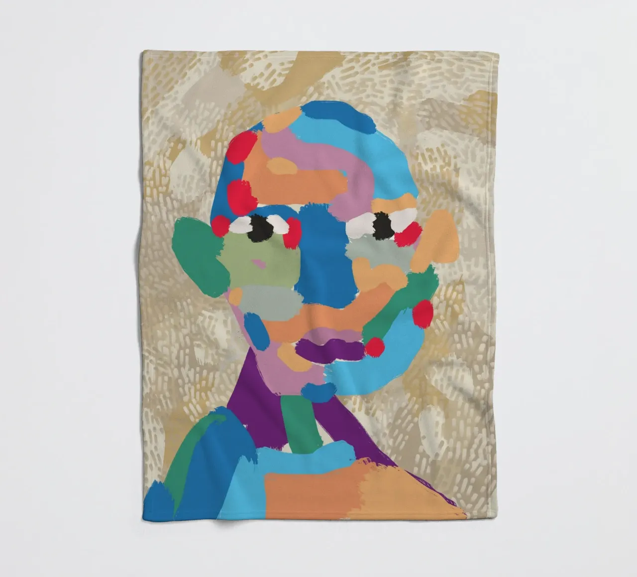 Ritratto a macchie di colore 02 coperta in pile da Little Dean
