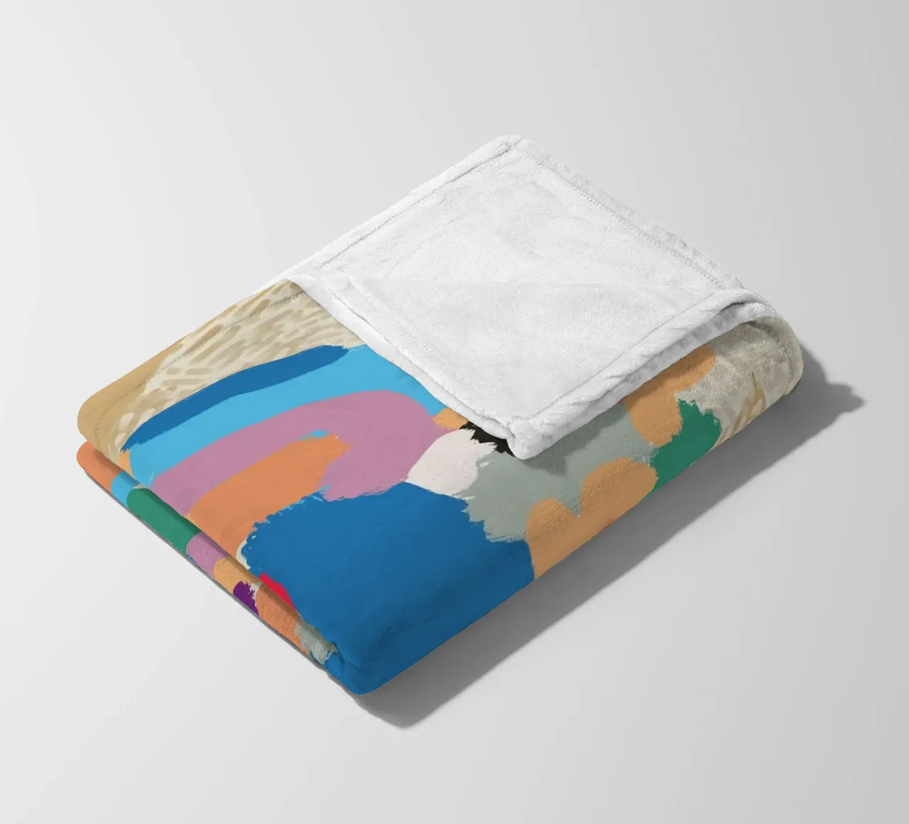 Ritratto a macchie di colore 02 coperta in pile da Little Dean