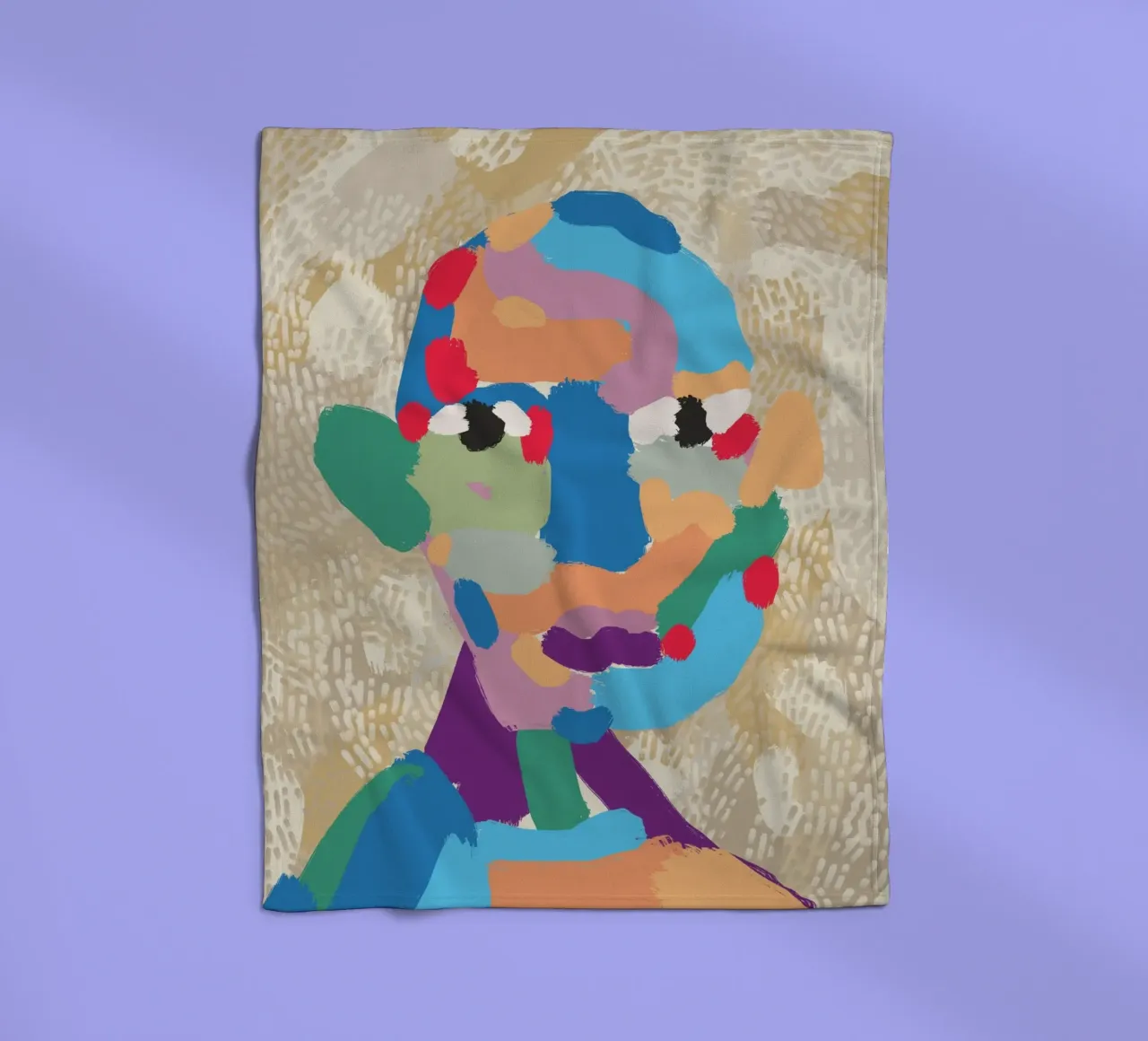 Ritratto a macchie di colore 02 coperta in pile da Little Dean