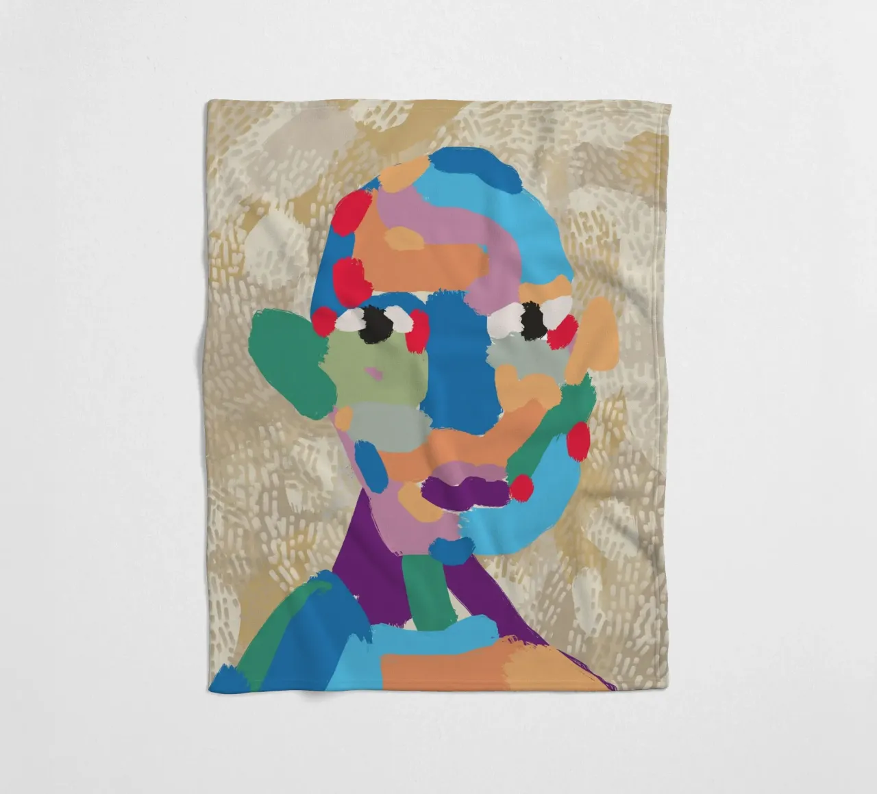 Ritratto a macchie di colore 02 coperta in pile da Little Dean