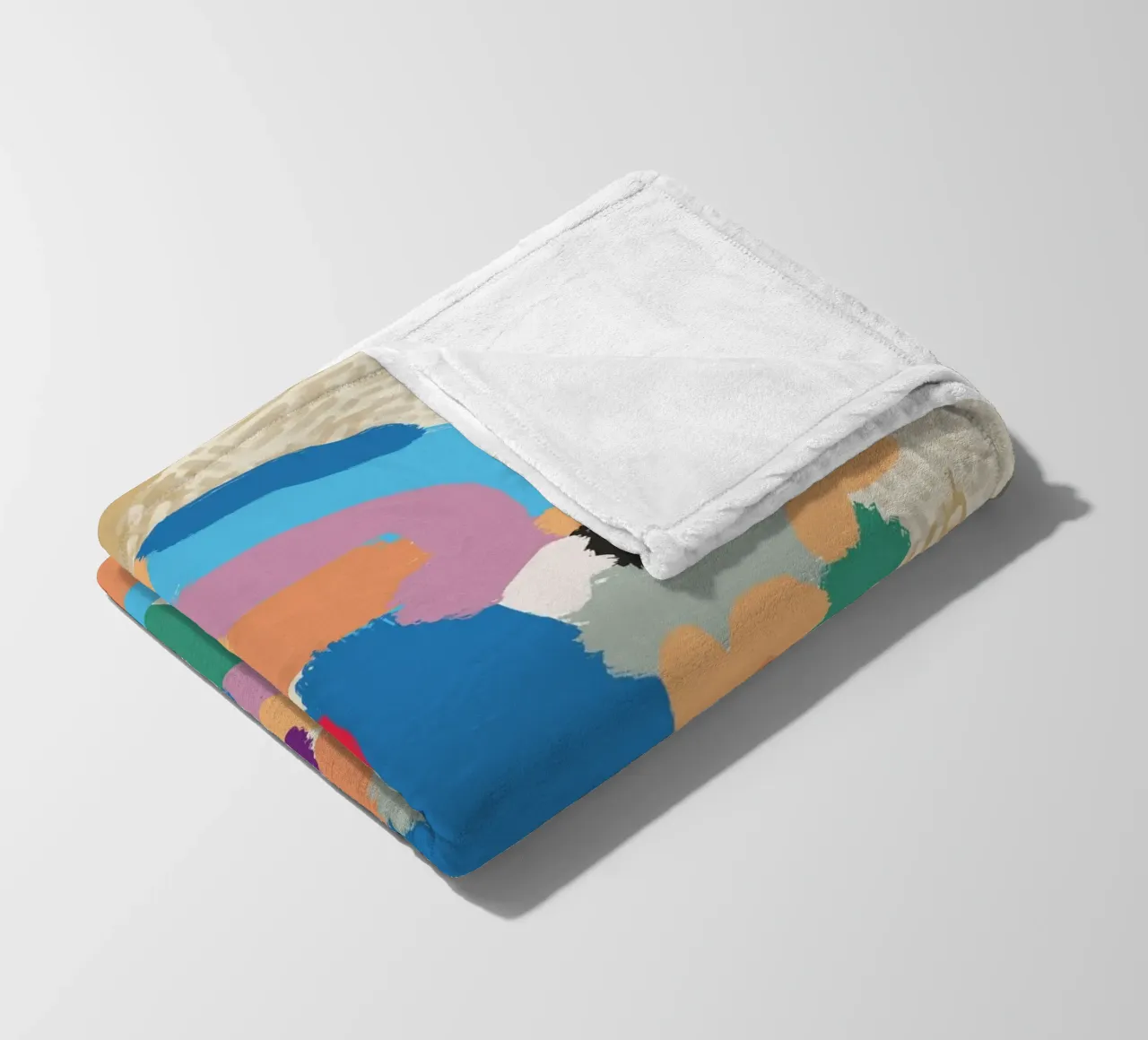 Ritratto a macchie di colore 02 coperta in pile da Little Dean