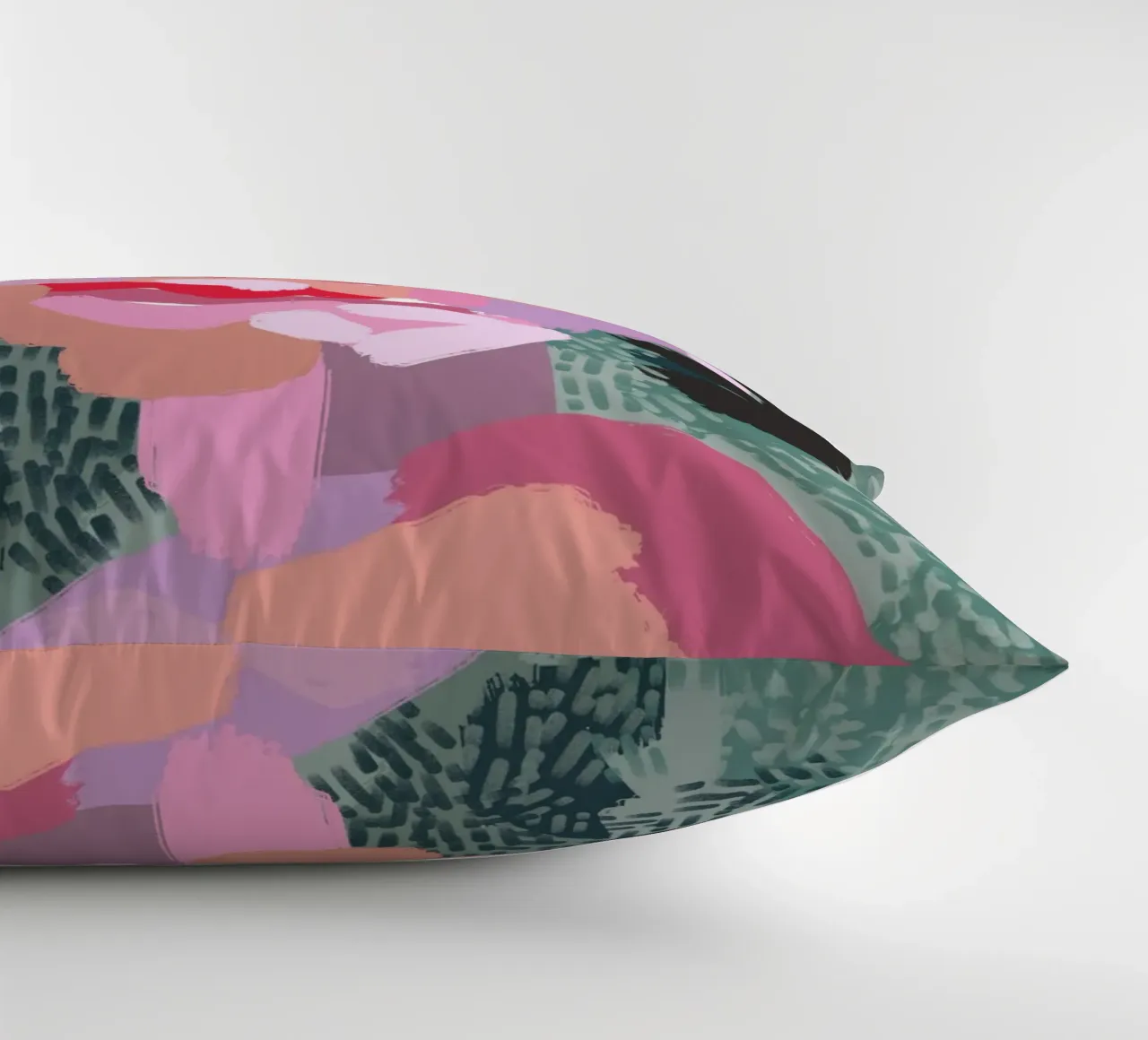 Ritratto a macchie di colore 03 cuscino da Little Dean