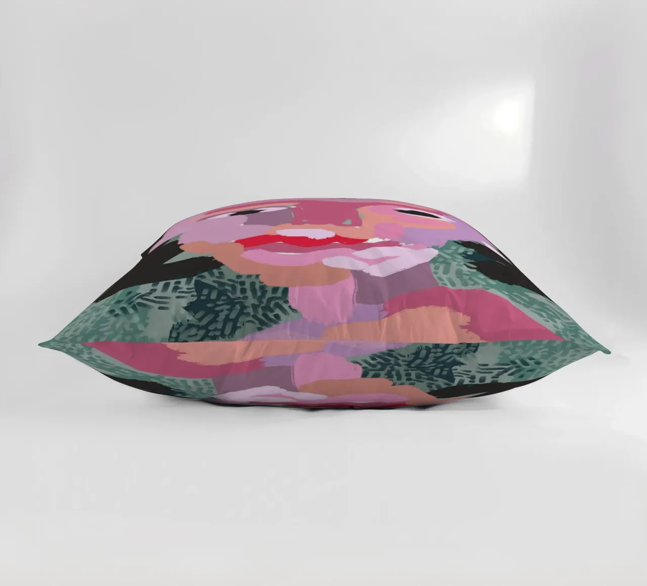 Ritratto a macchie di colore 03 cuscino da Little Dean