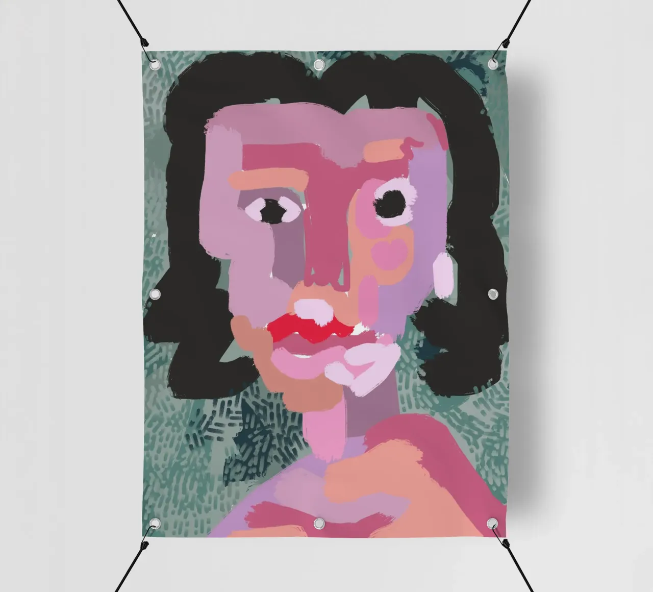 Ritratto a macchie di colore 03 telo in pvc da Little Dean