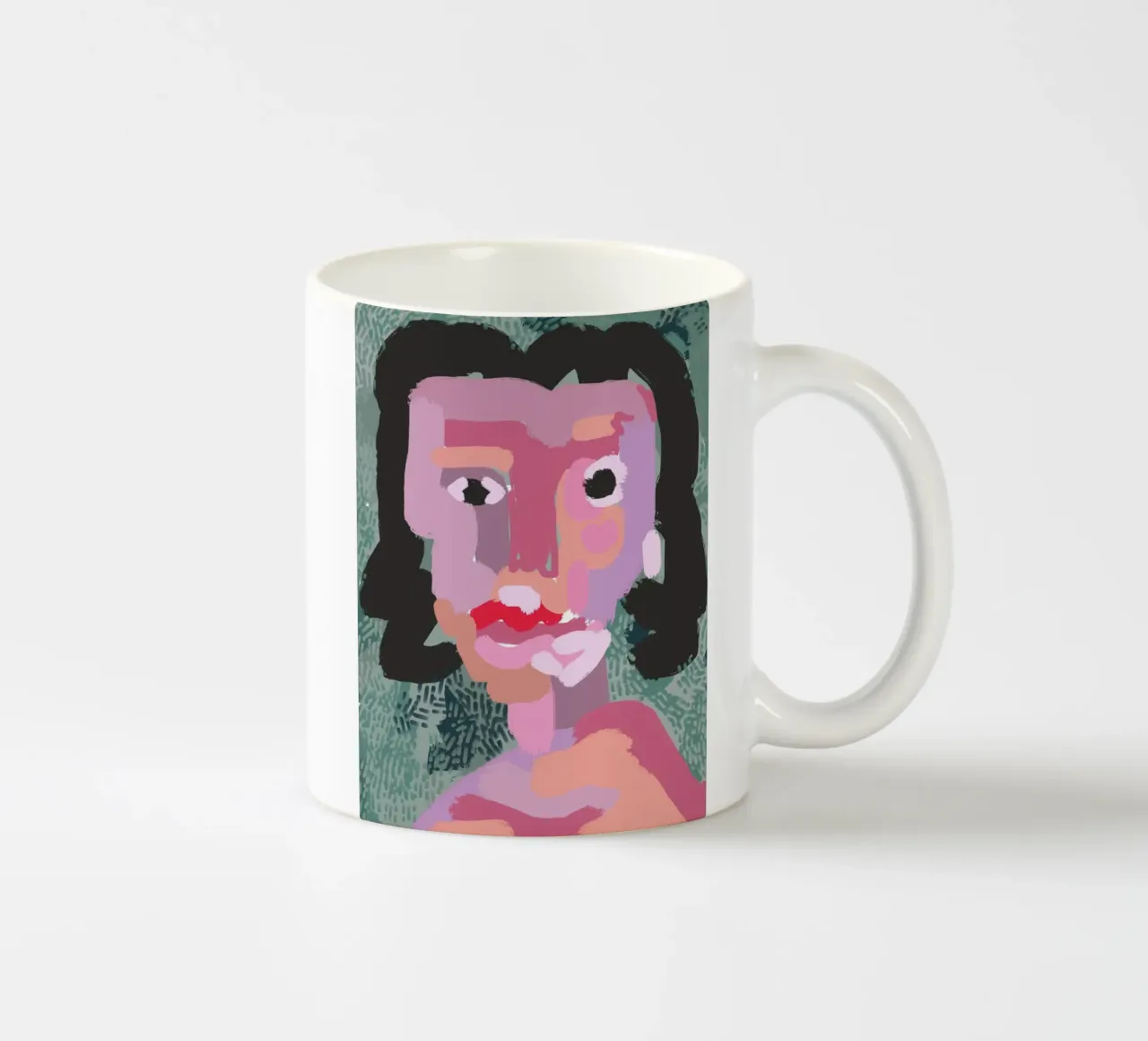 Ritratto a macchie di colore 03 tazza in ceramica da Little Dean