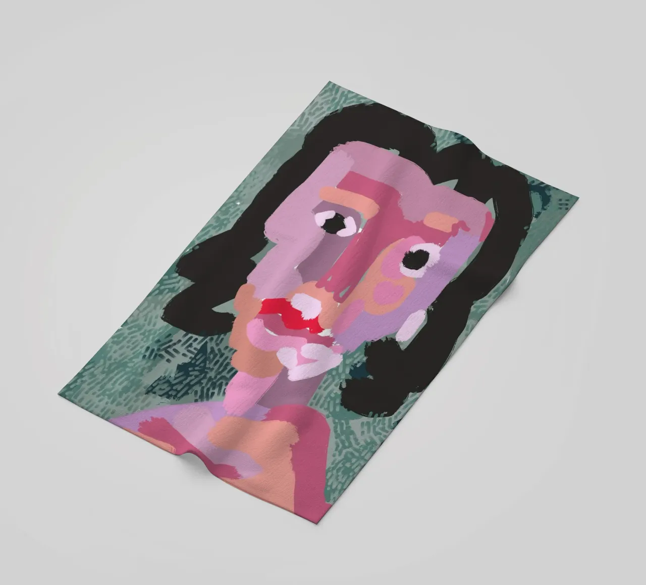 Ritratto a macchie di colore 03 telo mare da Little Dean