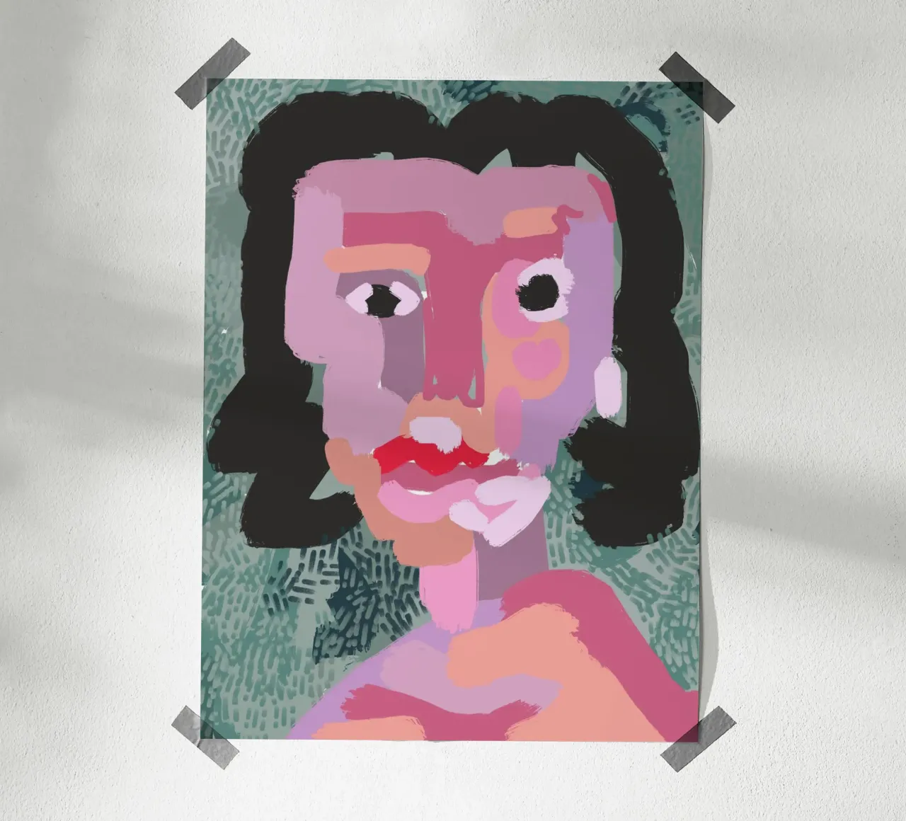 Ritratto a macchie di colore 03 carta hahnemühle da Little Dean