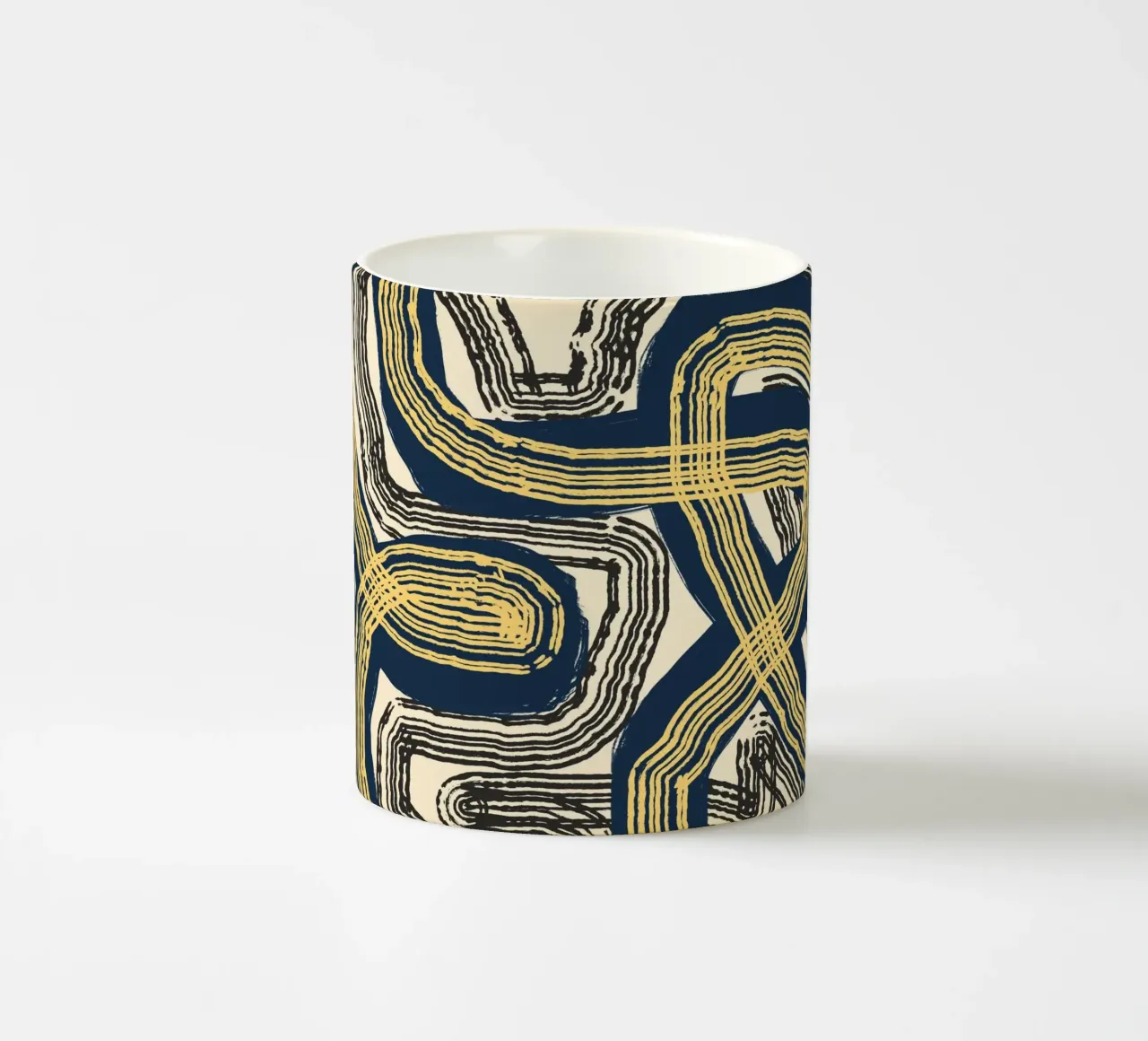 Astrazione delle linee 07 tazza in ceramica da Little Dean
