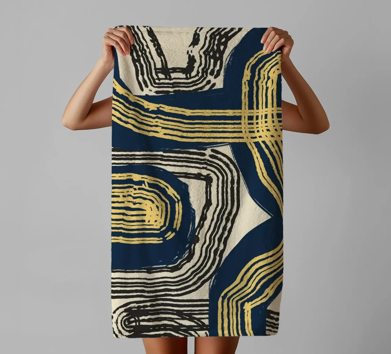 Line abstraction 07 towel by Little Dean