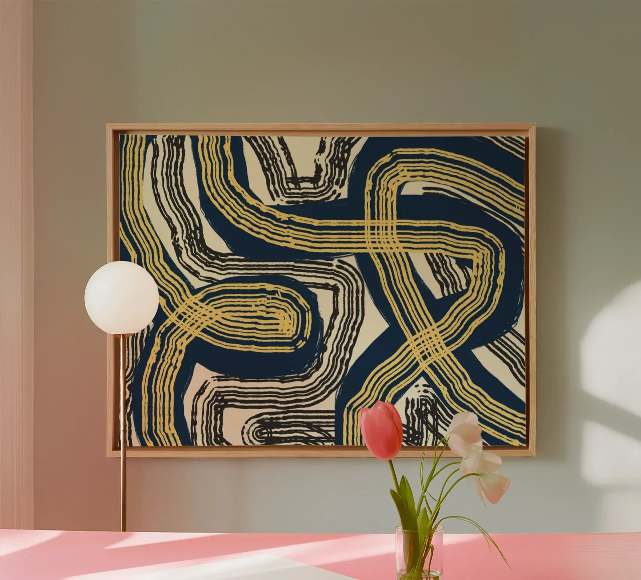 Line abstraction 07 canvas by Little Dean