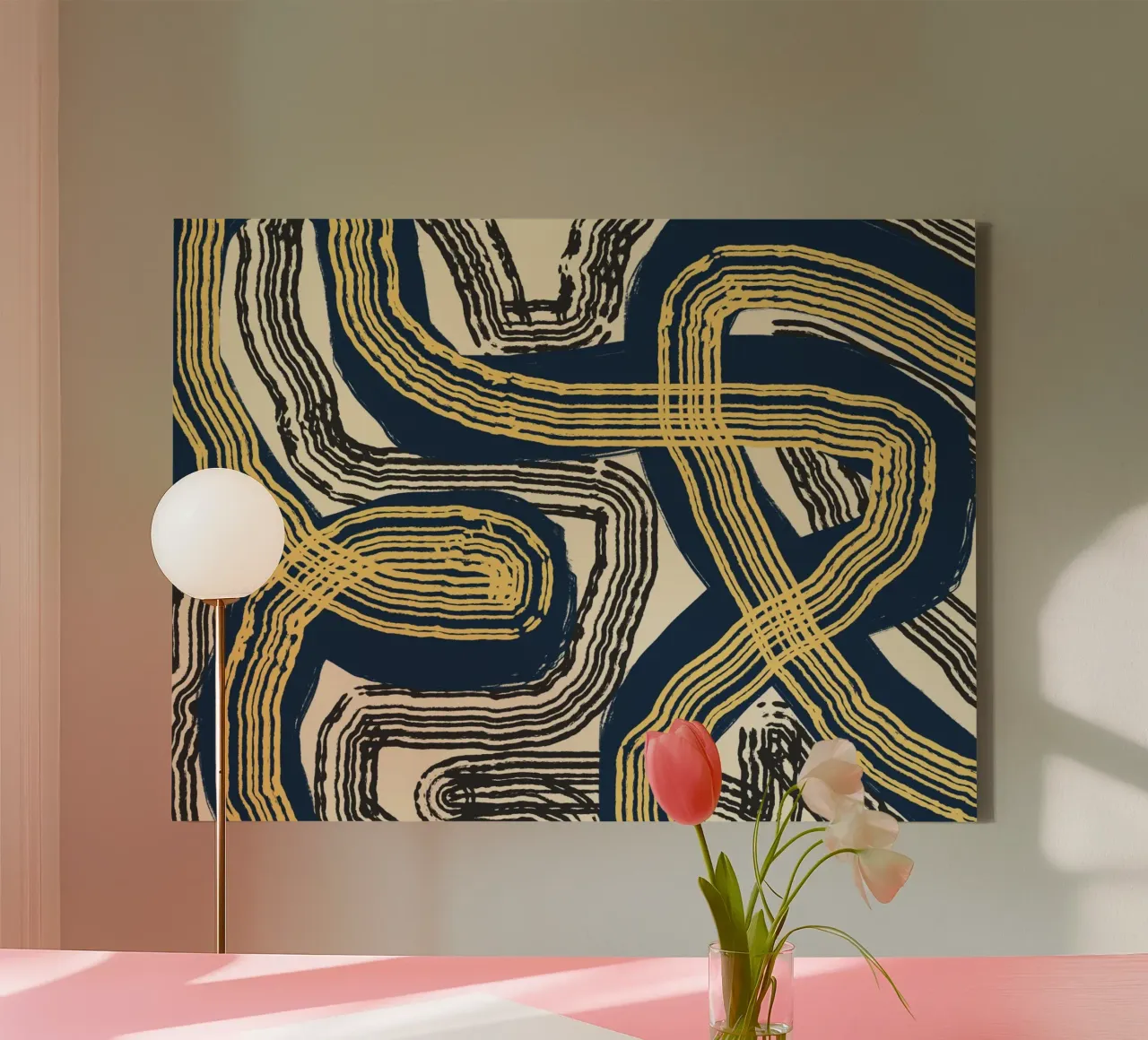 Line abstraction 07 canvas by Little Dean