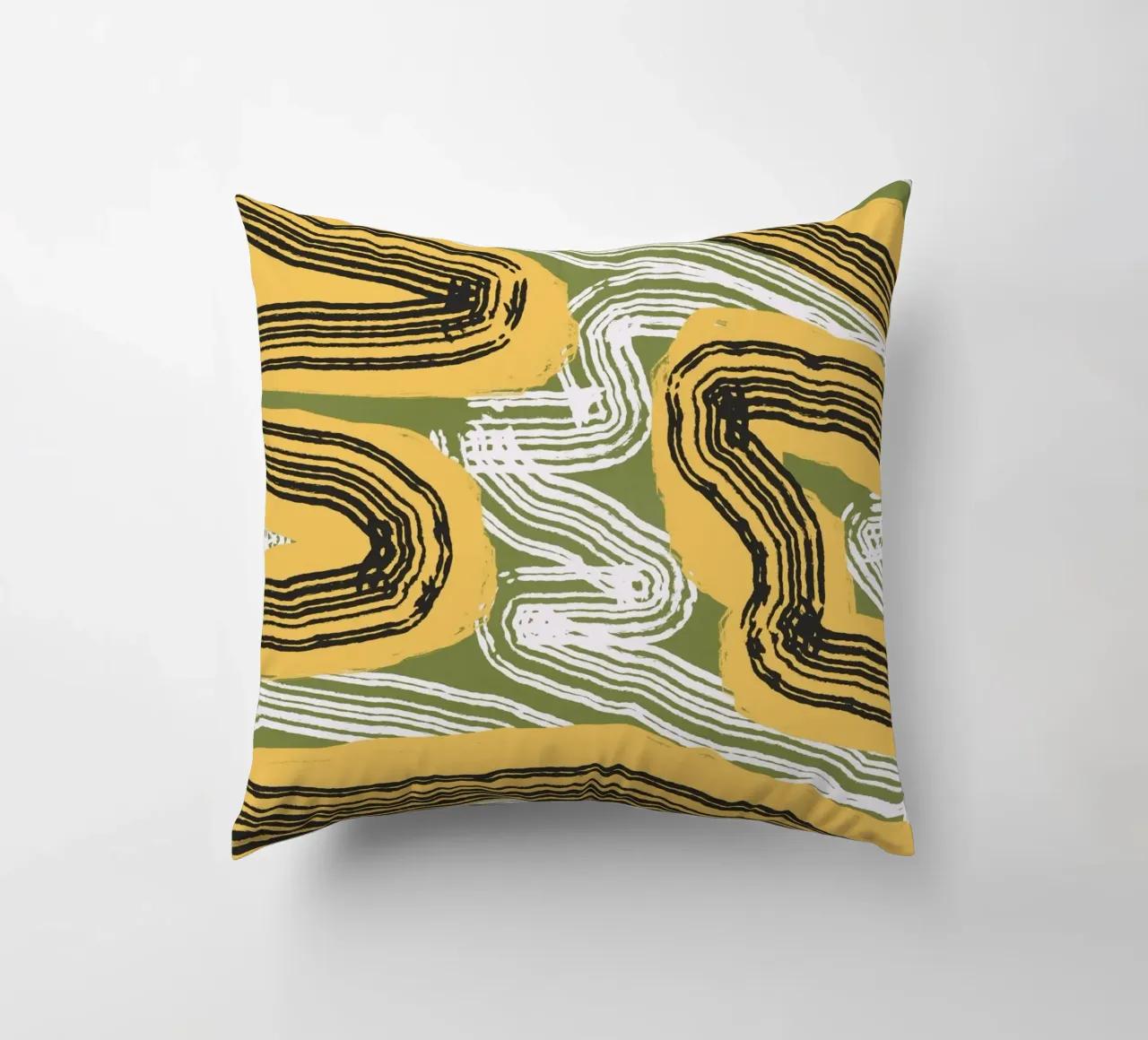 Linienabstraktion 08 Kissen von Little Dean