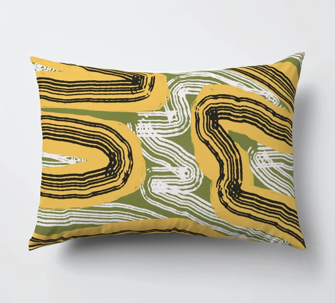 Linienabstraktion 08 Kissen von Little Dean