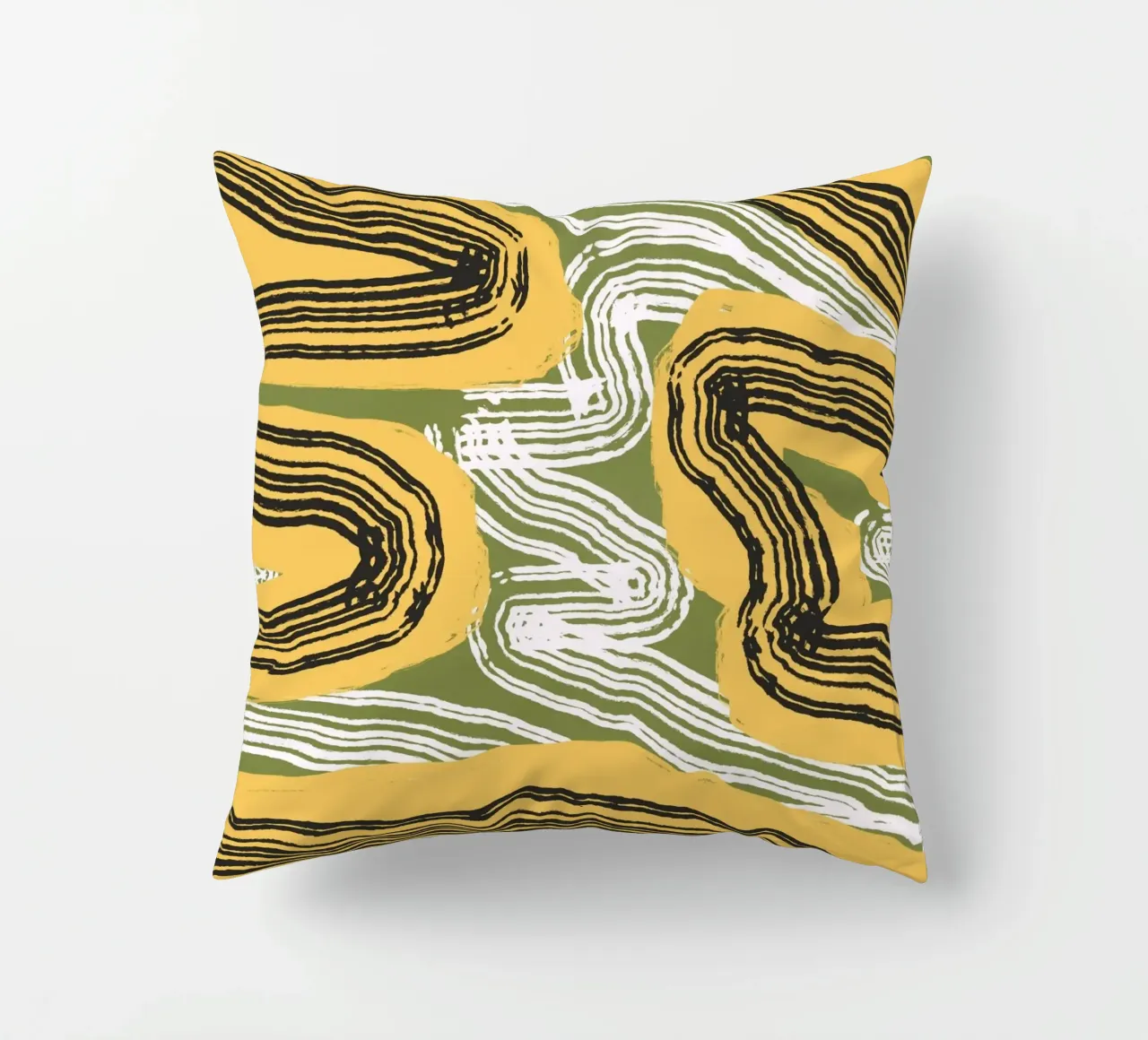 Linienabstraktion 08 Kissen von Little Dean