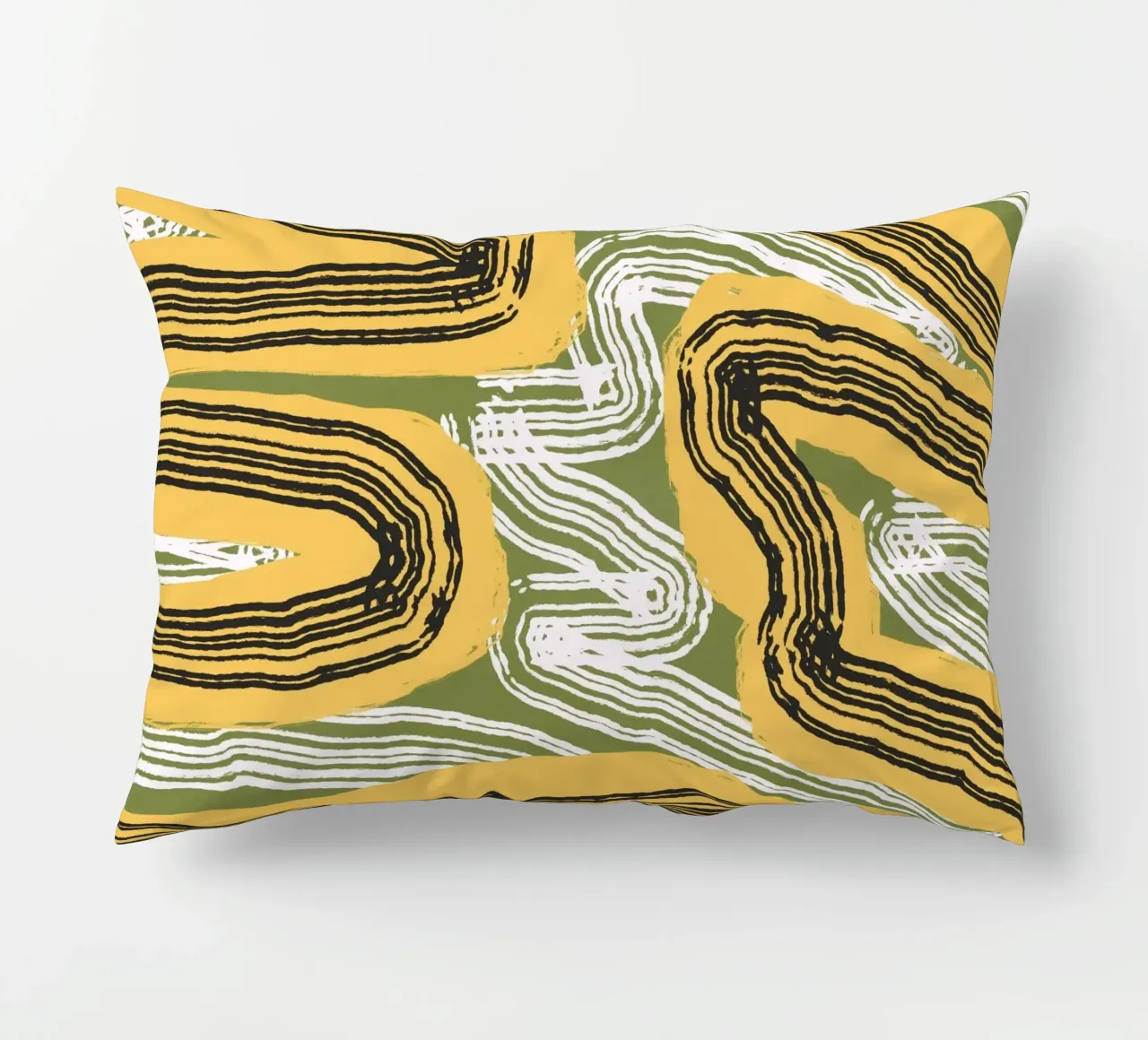 Linienabstraktion 08 Kissen von Little Dean