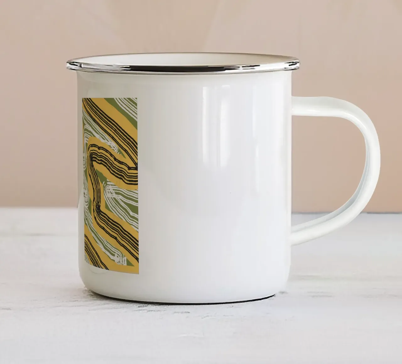 Line abstraction 08 enamel mug by Little Dean