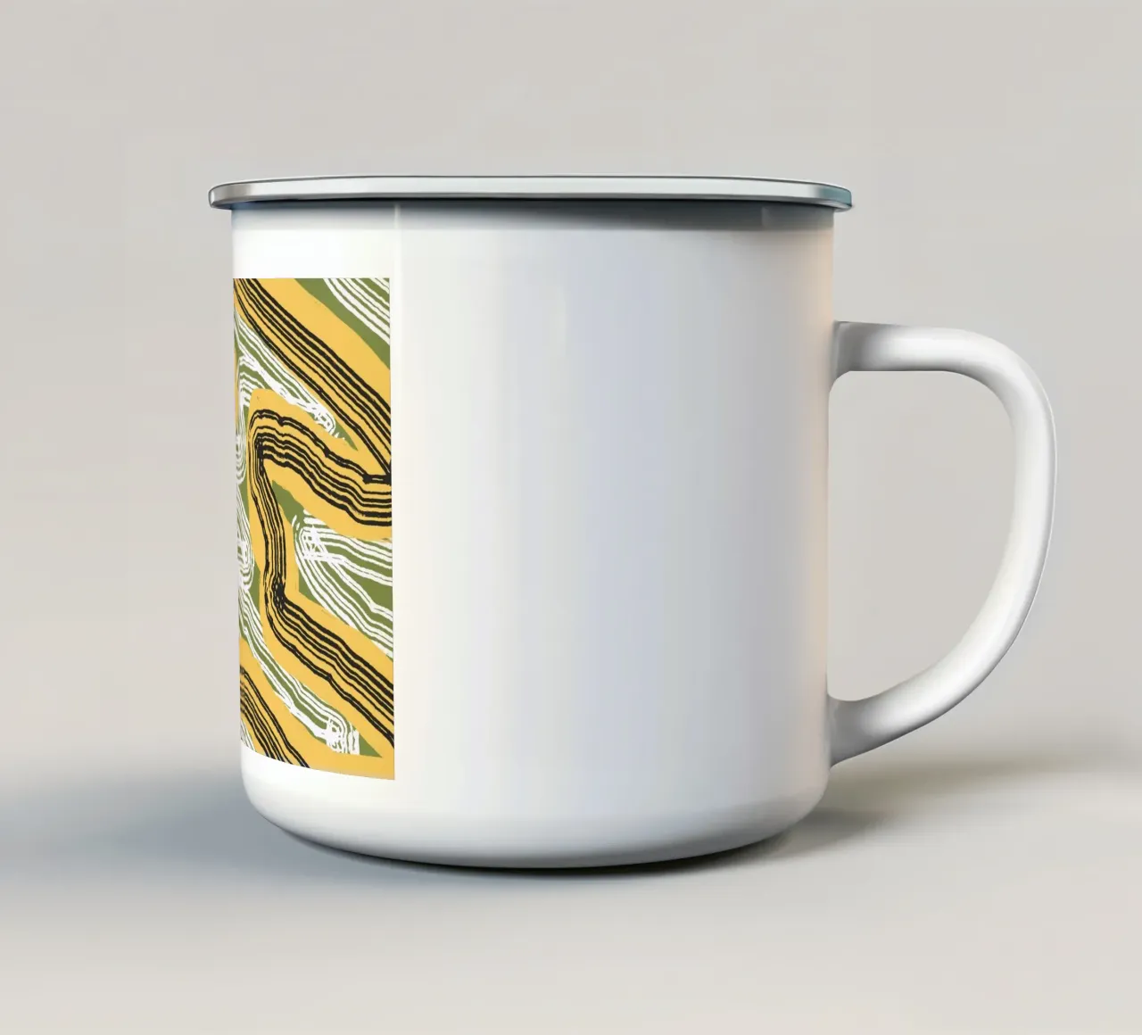 Line abstraction 08 enamel mug by Little Dean