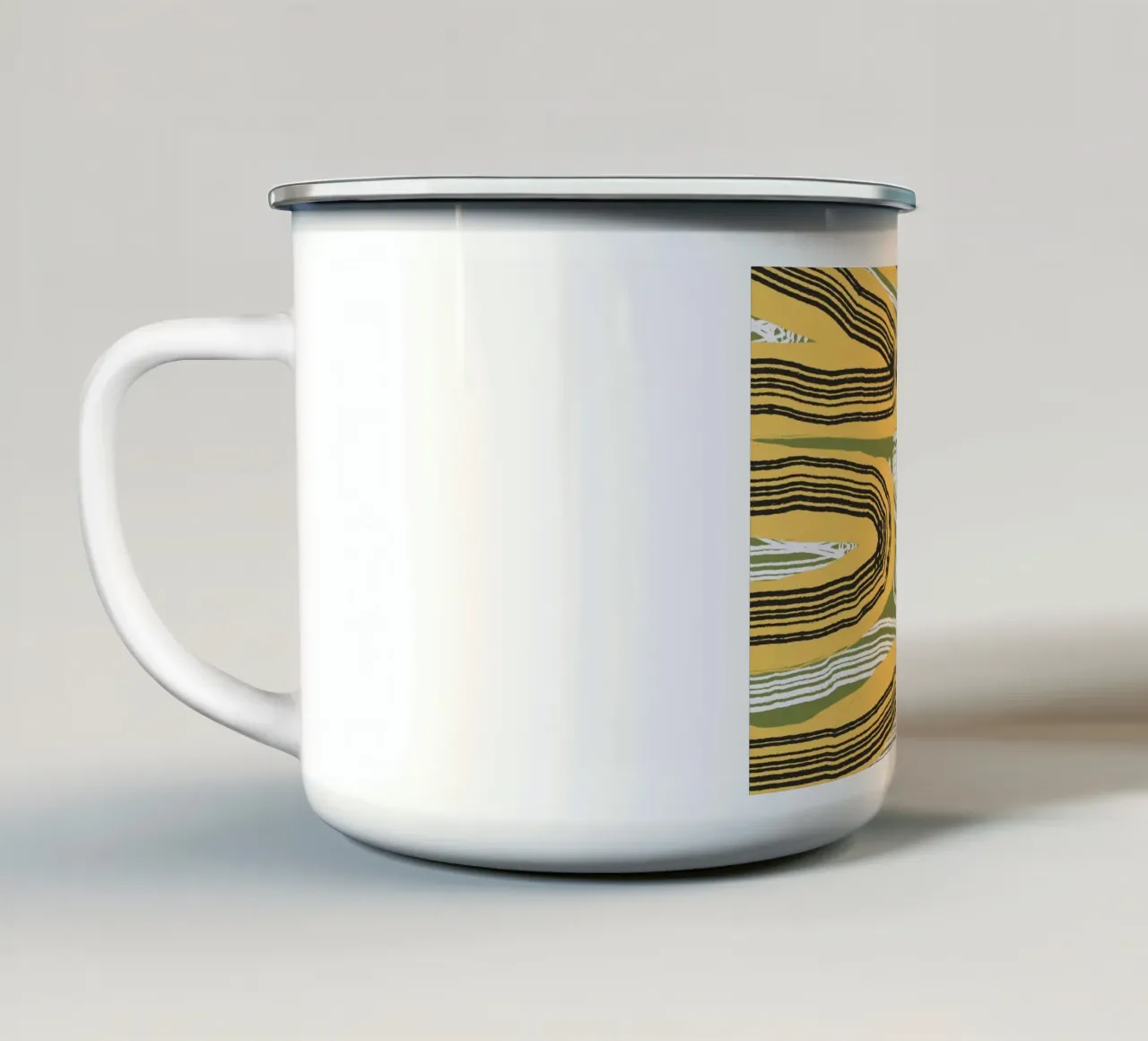 Line abstraction 08 enamel mug by Little Dean