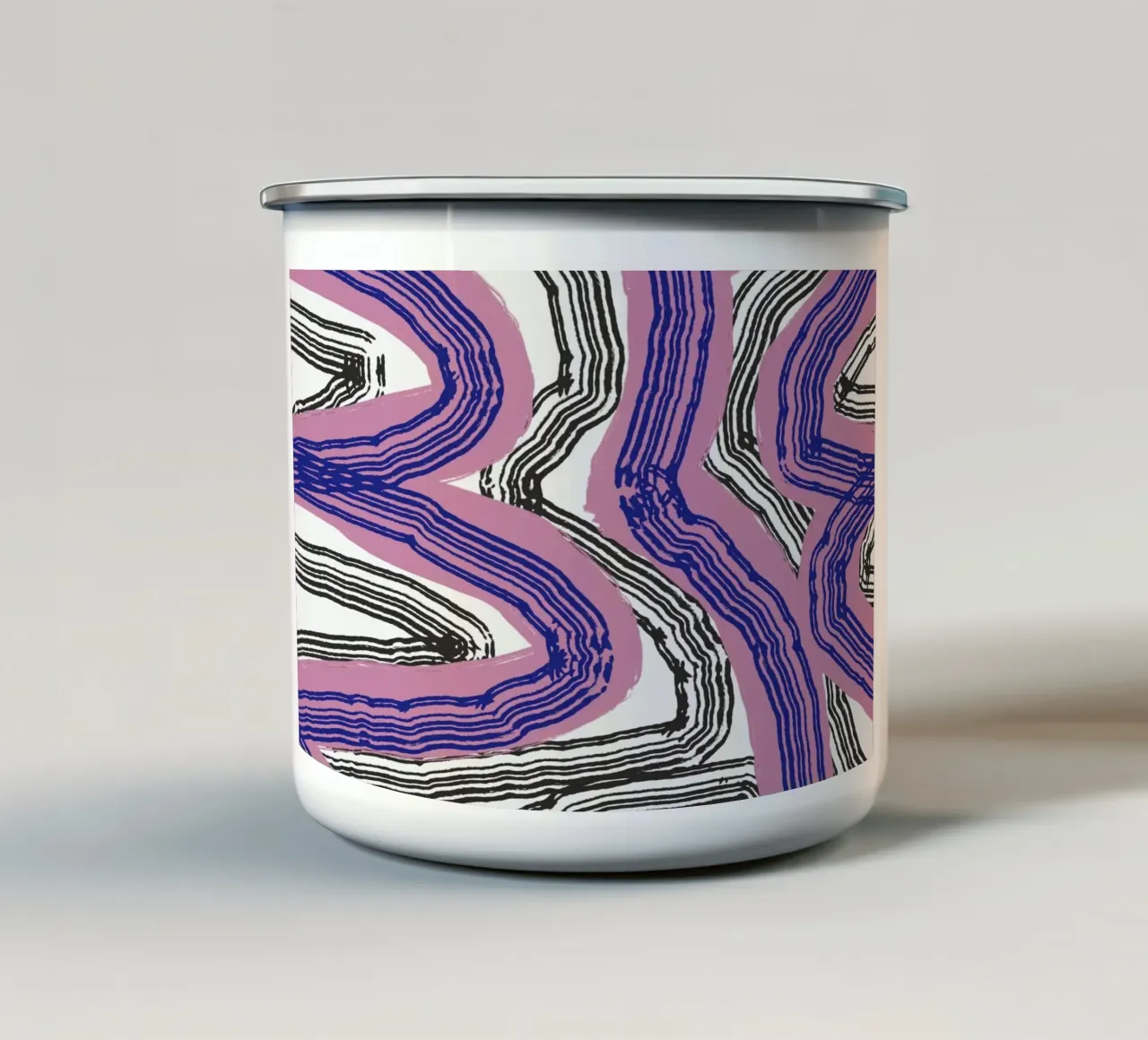 Astrazione delle linee 10 tazza in smalto da Little Dean