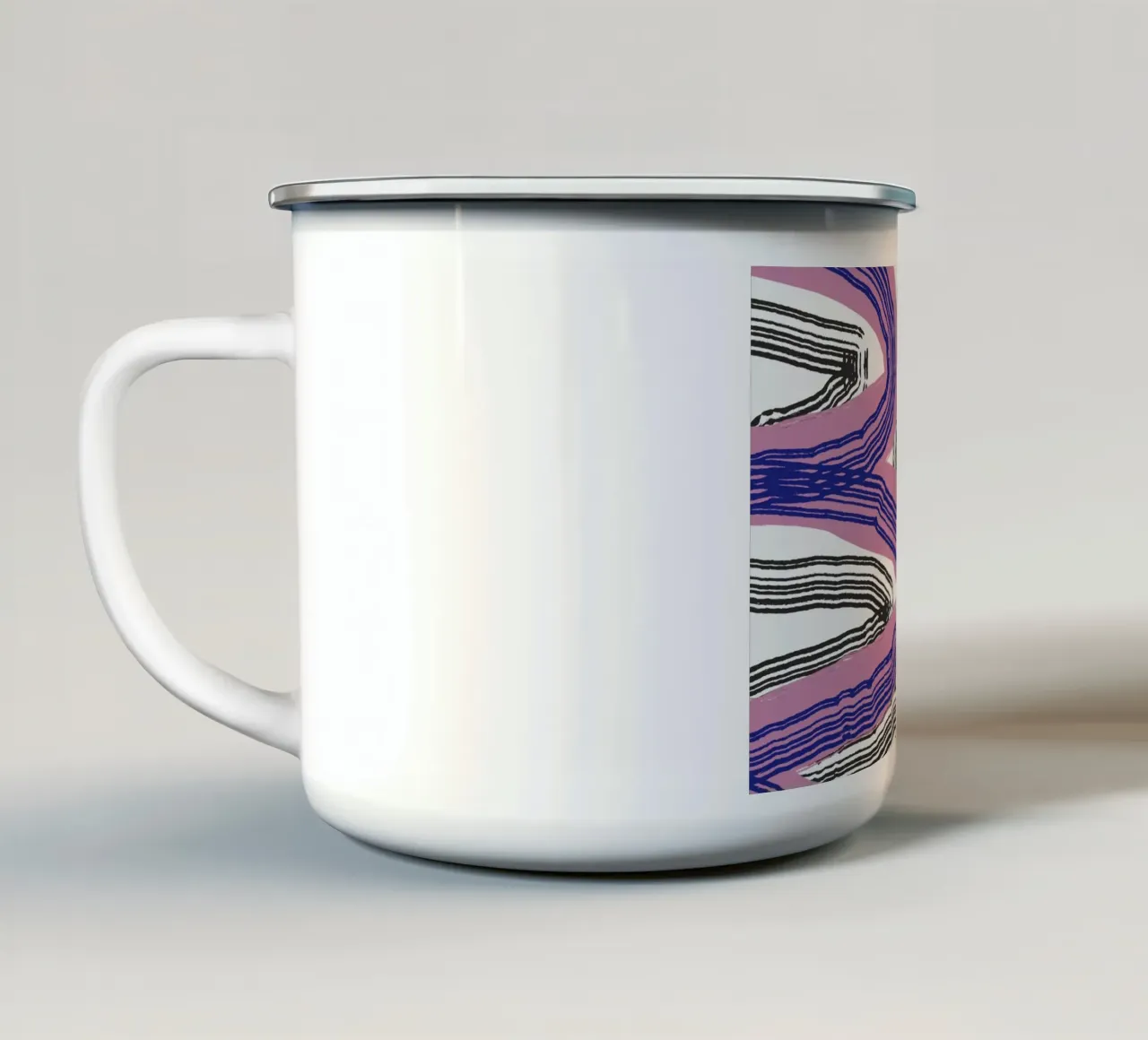 Astrazione delle linee 10 tazza in smalto da Little Dean