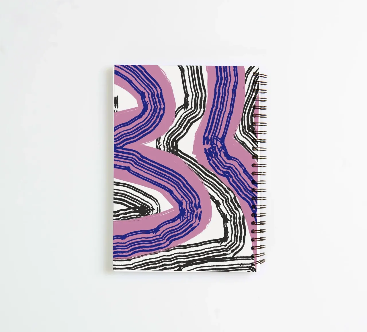 Line abstraction 10 spiral notebook by Little Dean