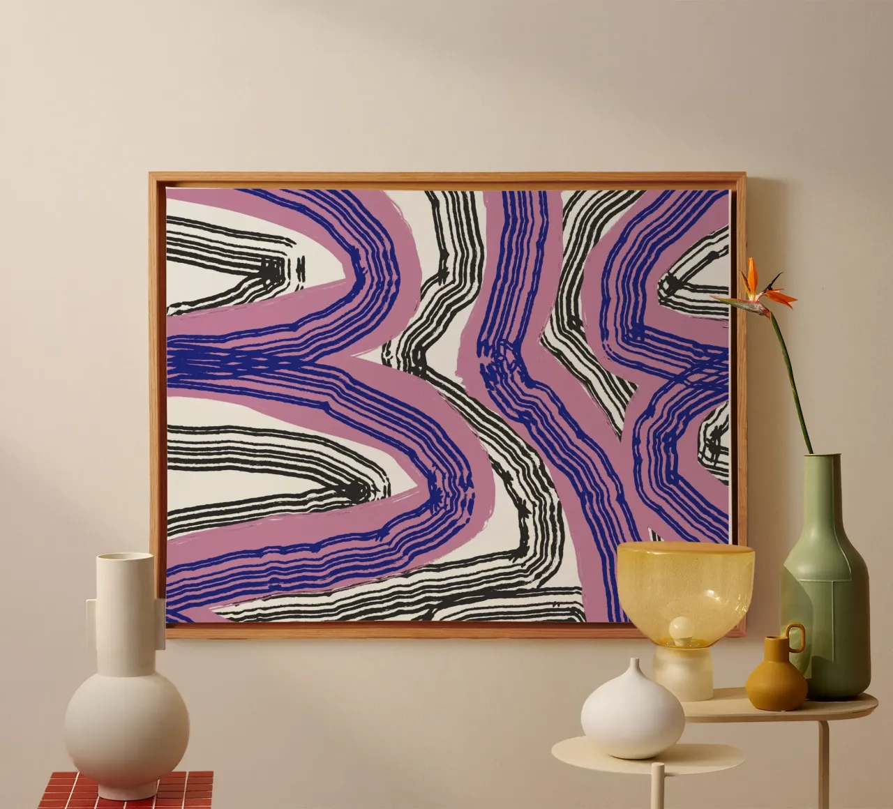 Line abstraction 10 canvas by Little Dean