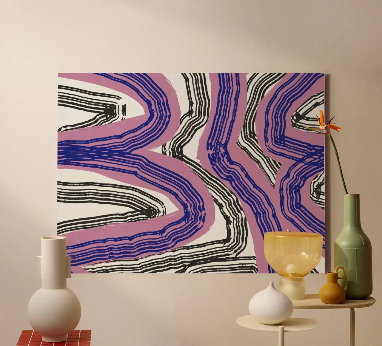 Line abstraction 10 canvas by Little Dean