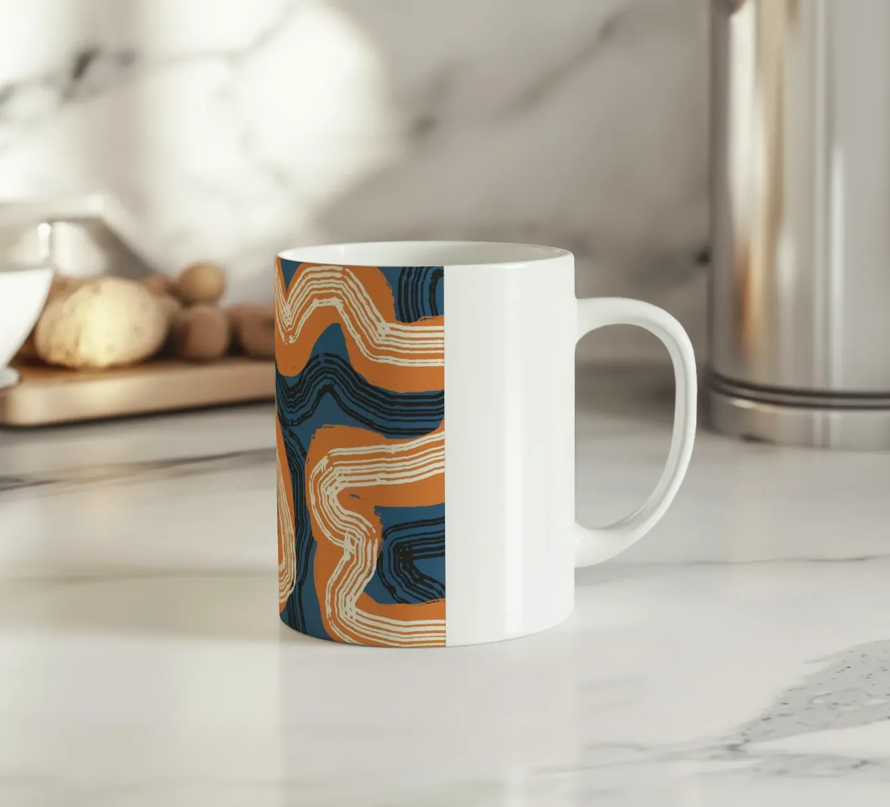 Astrazione delle linee 11 tazza in ceramica da Little Dean