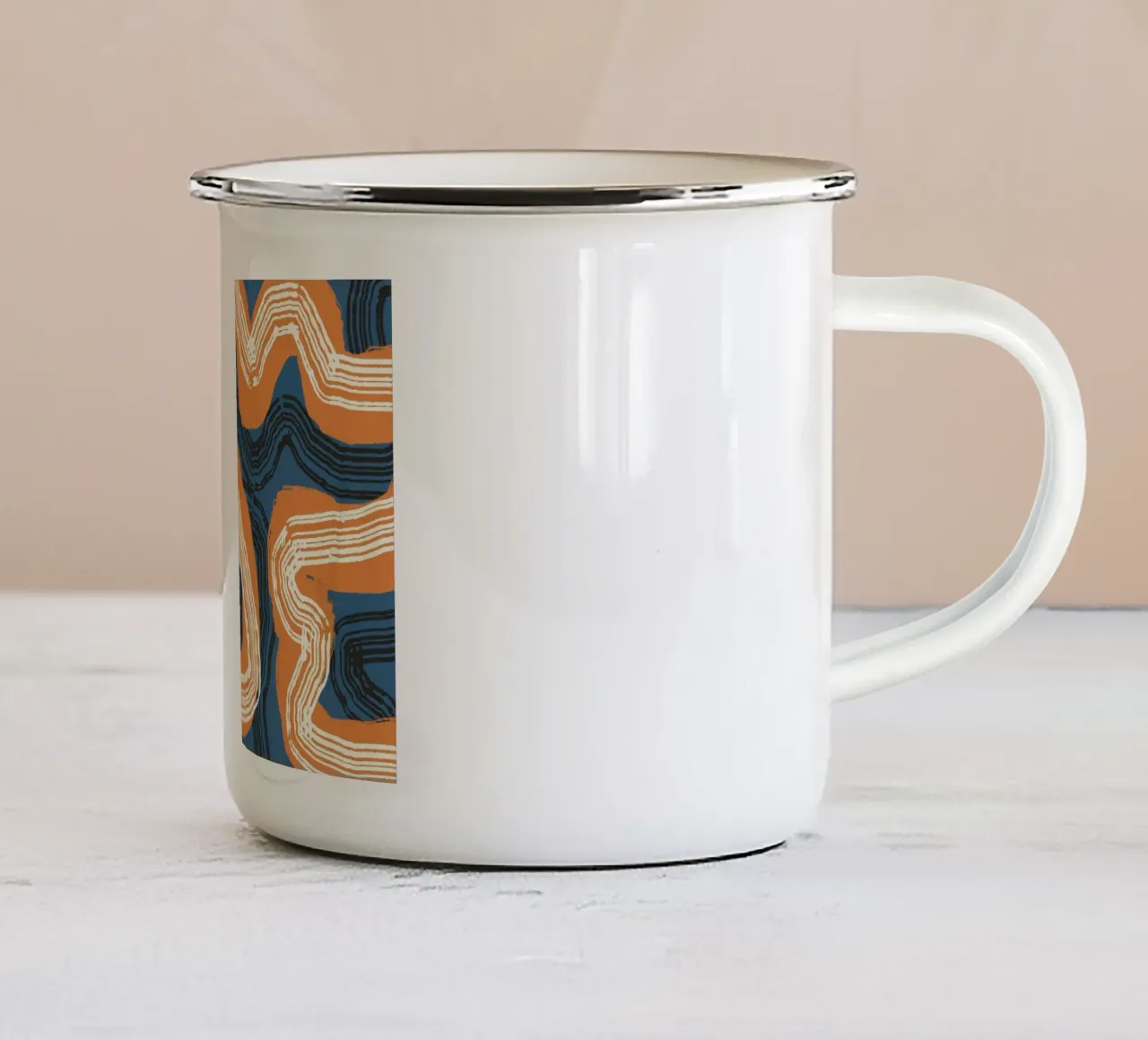 Astrazione delle linee 11 tazza in smalto da Little Dean