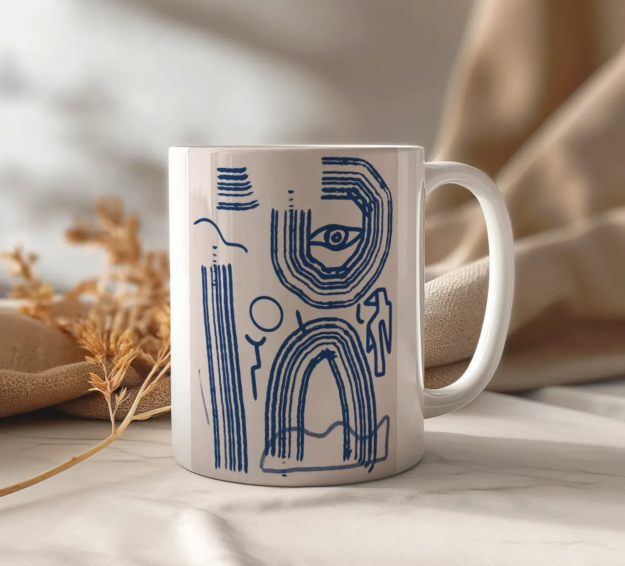 Astrazione delle linee 12 tazza in ceramica da Little Dean