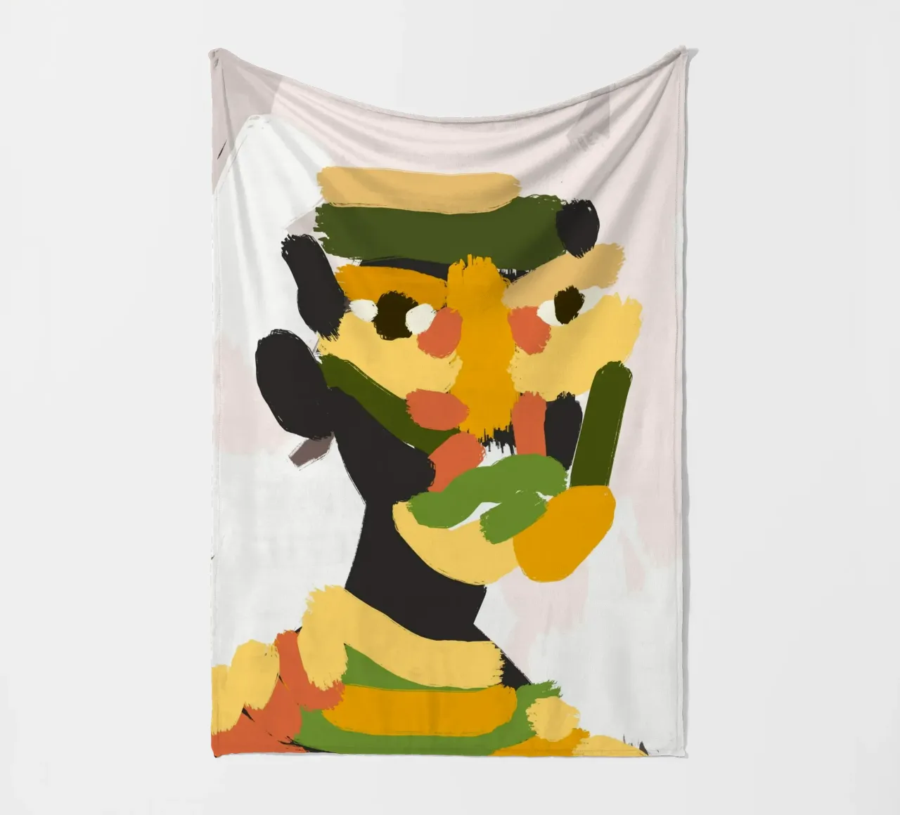 Ritratto a macchie di colore 04 coperta in pile da Little Dean