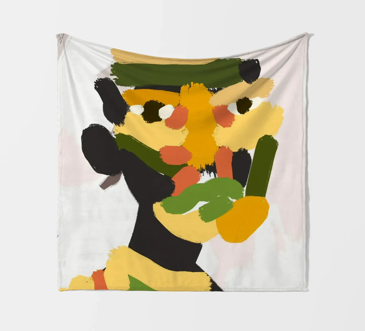 Ritratto a macchie di colore 04 coperta in pile da Little Dean