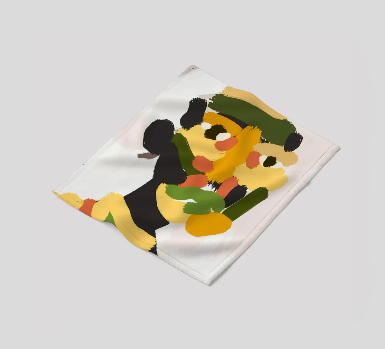 Ritratto a macchie di colore 04 coperta in pile da Little Dean