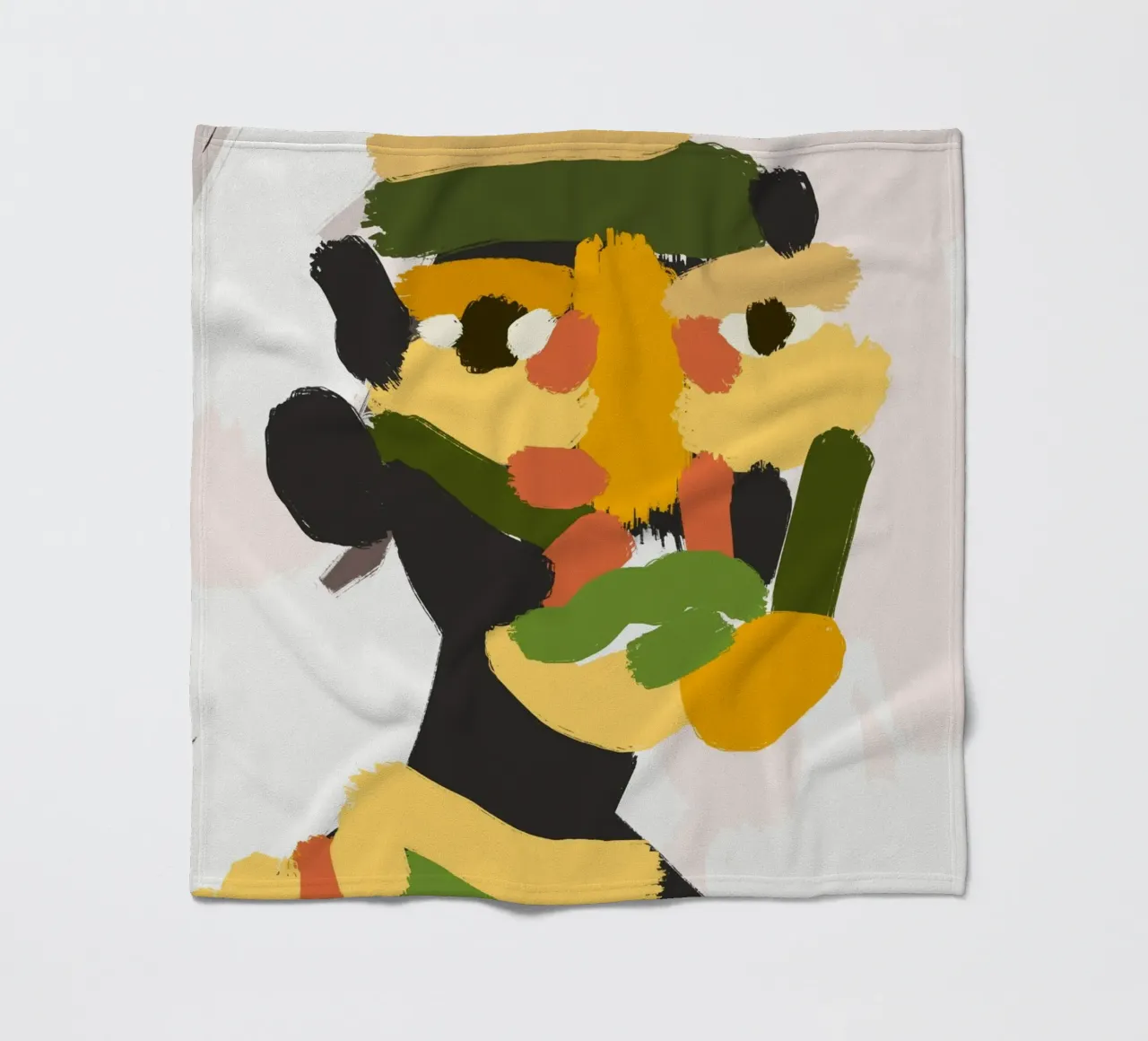 Ritratto a macchie di colore 04 coperta in pile da Little Dean