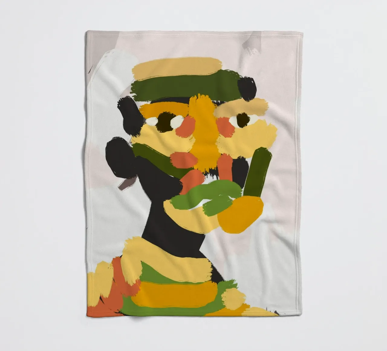 Ritratto a macchie di colore 04 coperta in pile da Little Dean