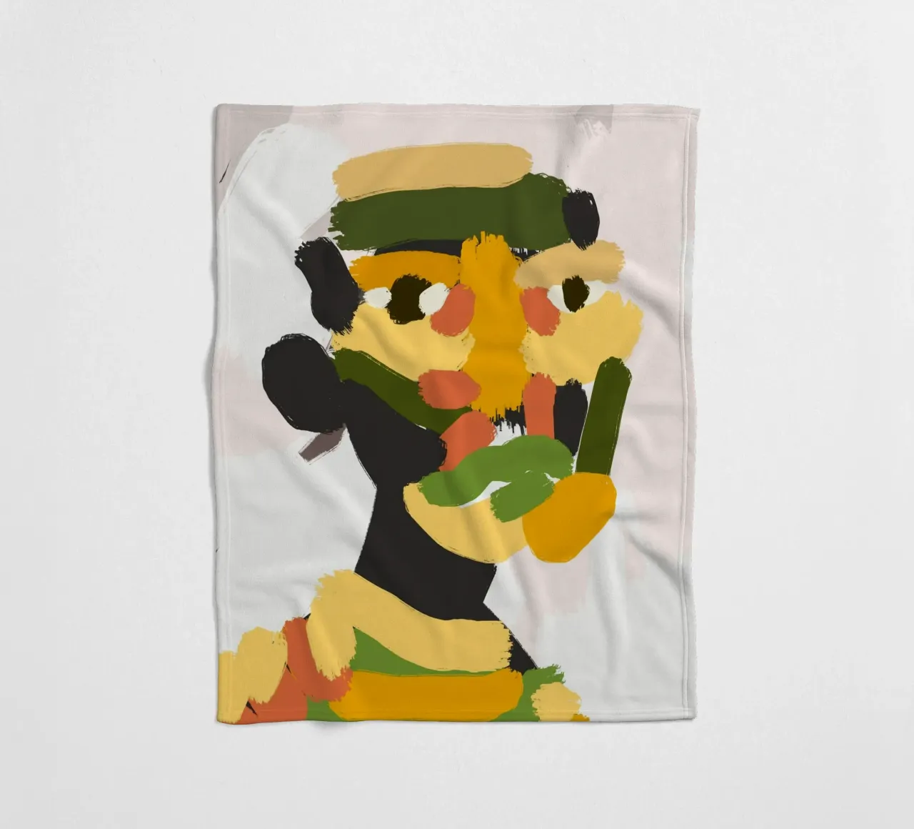 Ritratto a macchie di colore 04 coperta in pile da Little Dean