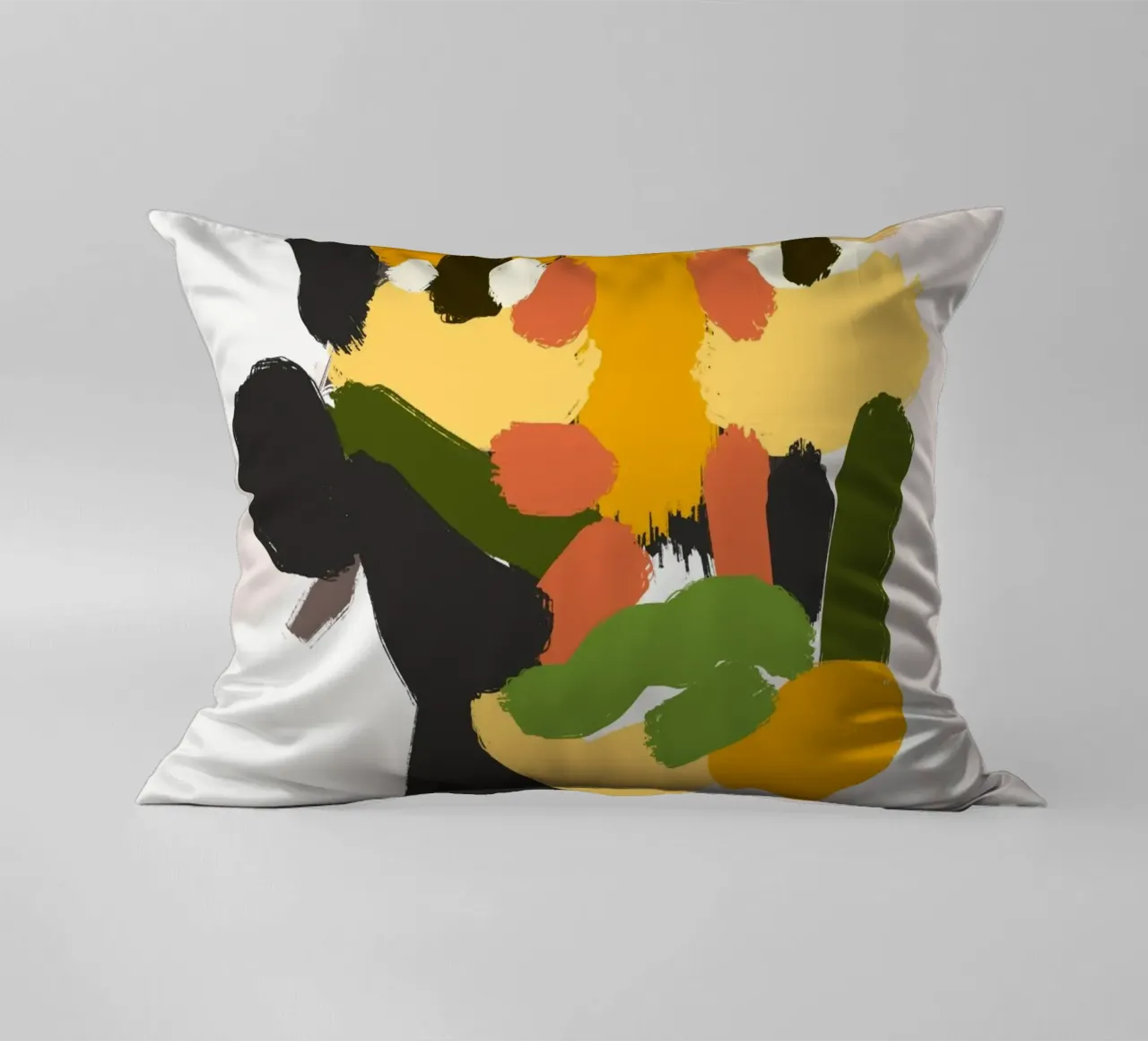 Ritratto a macchie di colore 04 cuscino da Little Dean