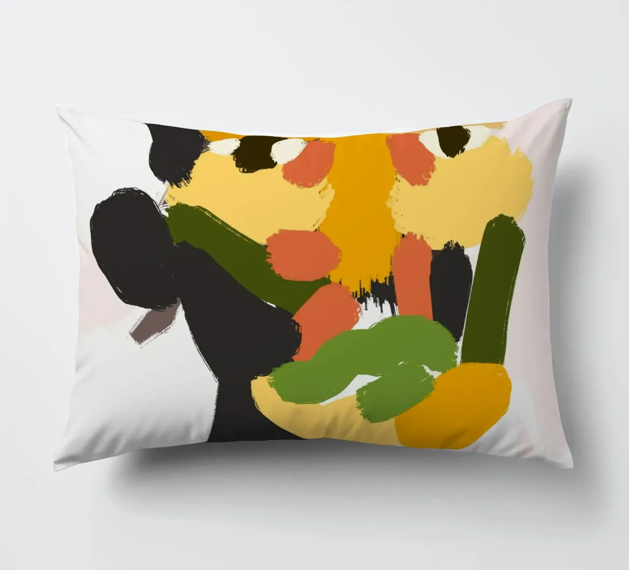 Ritratto a macchie di colore 04 cuscino da Little Dean