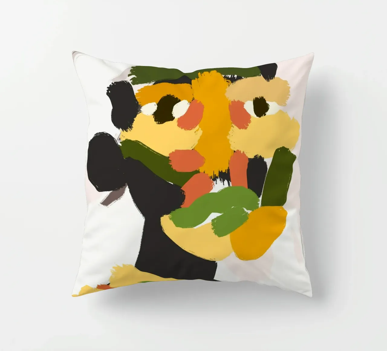 Ritratto a macchie di colore 04 cuscino da Little Dean