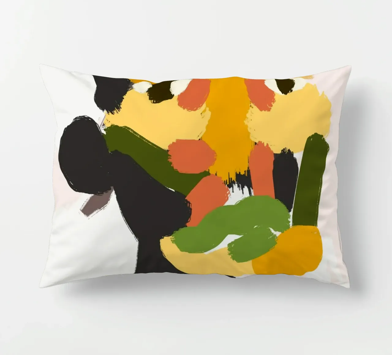 Ritratto a macchie di colore 04 cuscino da Little Dean