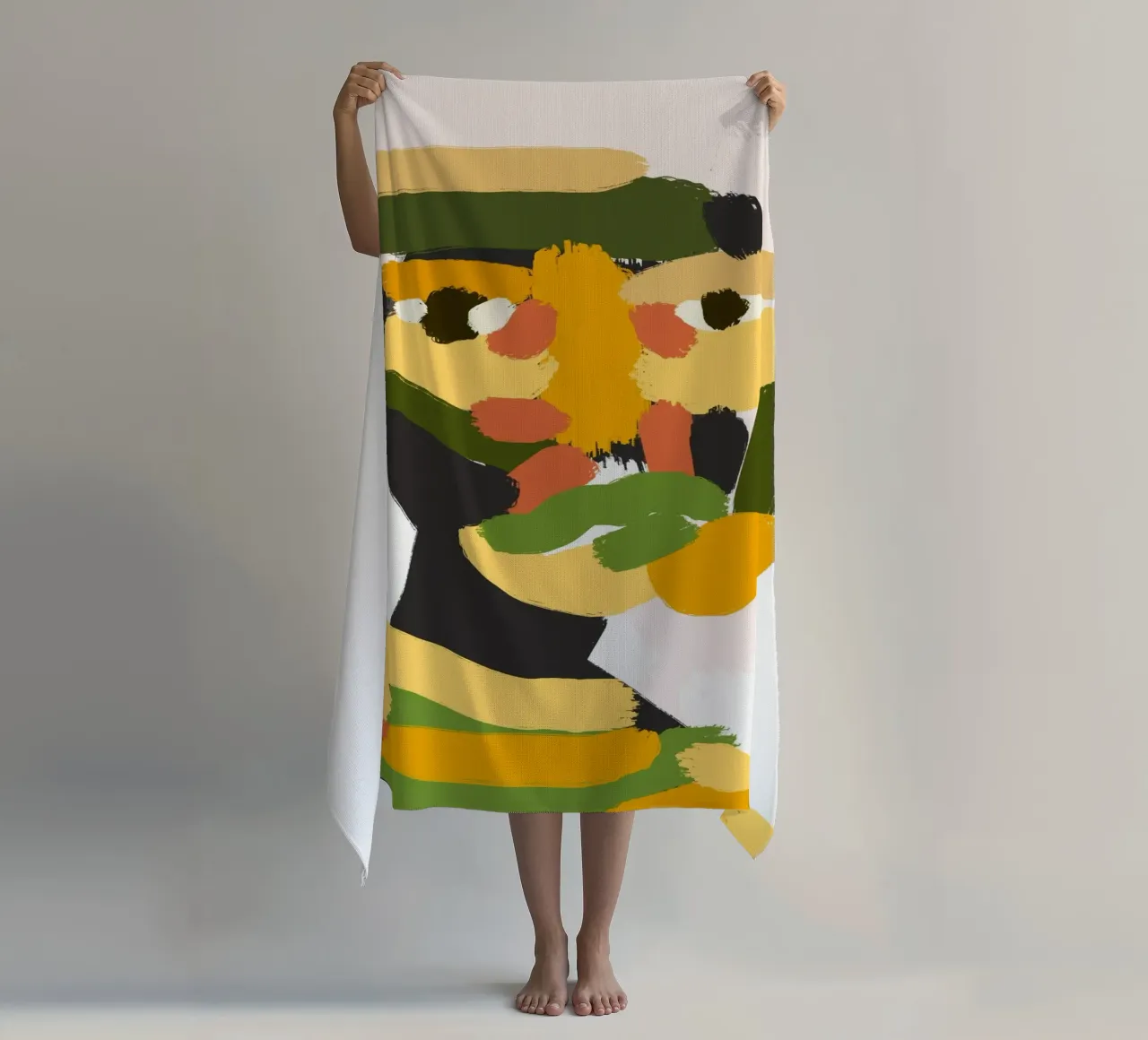 Ritratto a macchie di colore 04 telo mare da Little Dean