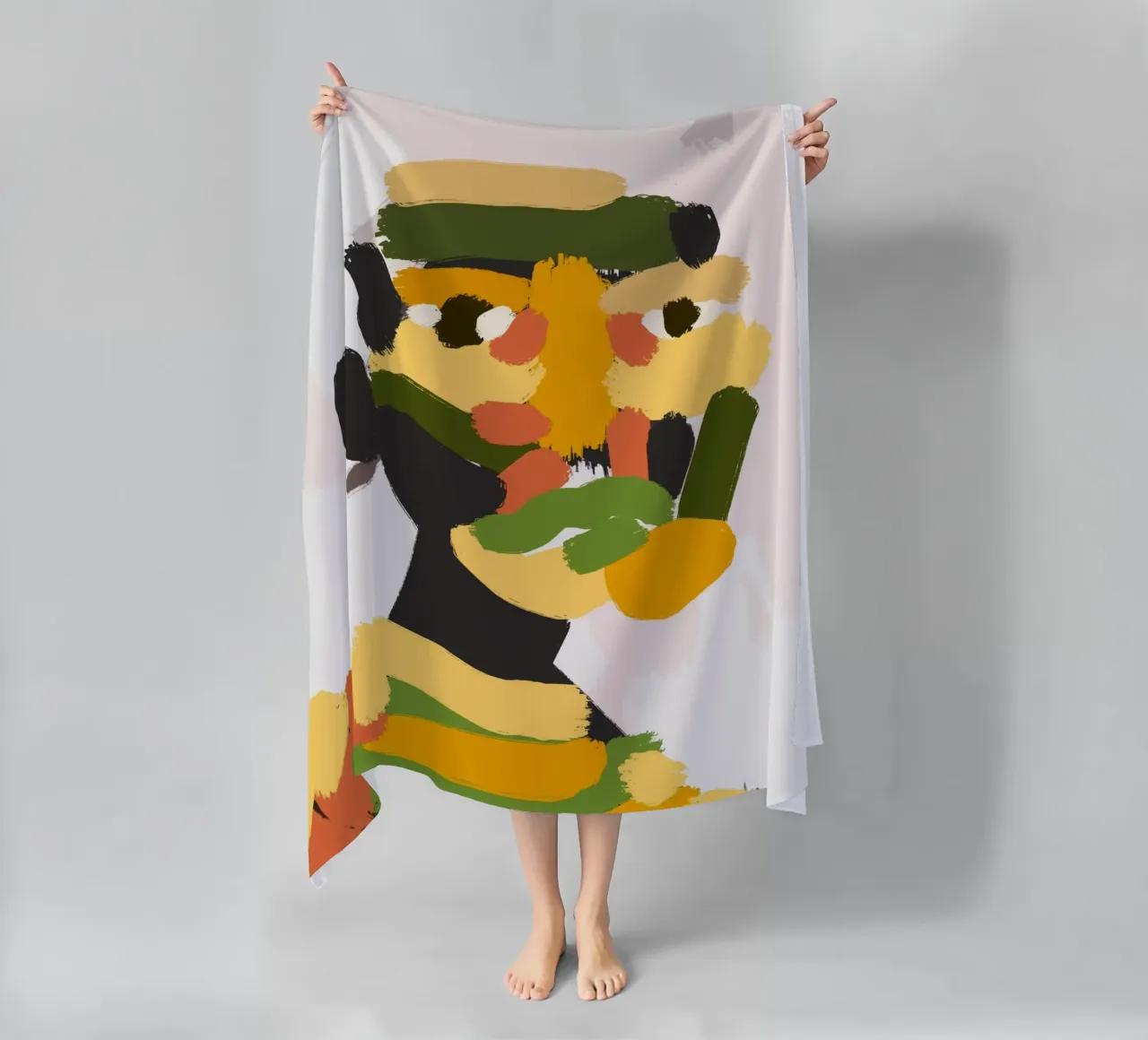 Ritratto a macchie di colore 04 telo mare da Little Dean