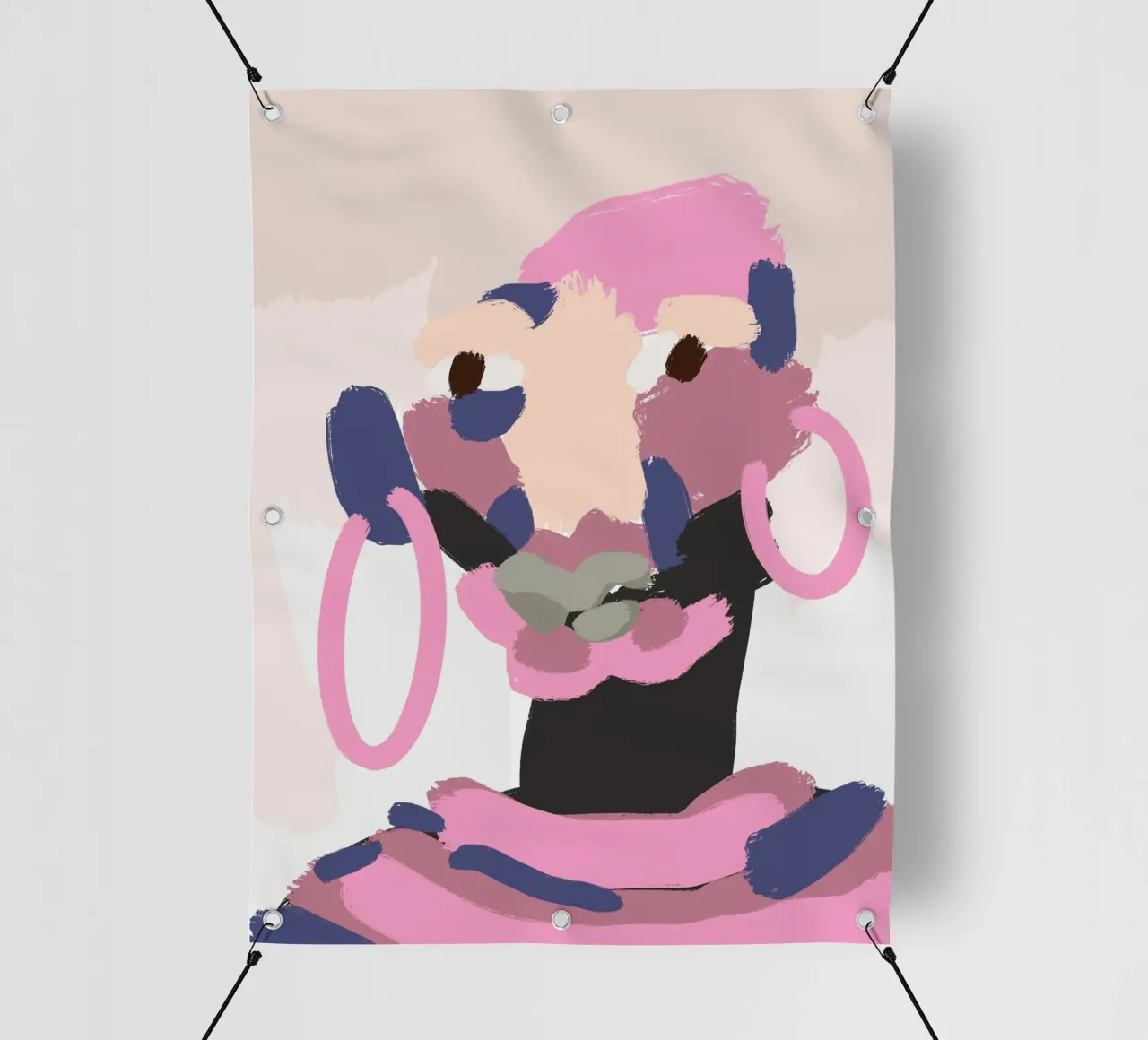 Ritratto a macchie di colore 05 telo in pvc da Little Dean