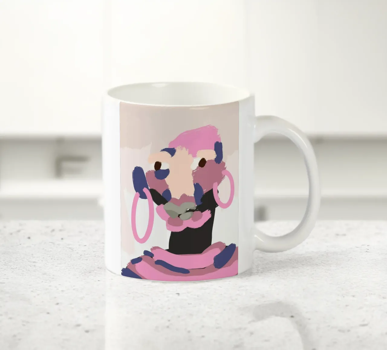 Ritratto a macchie di colore 05 tazza in ceramica da Little Dean